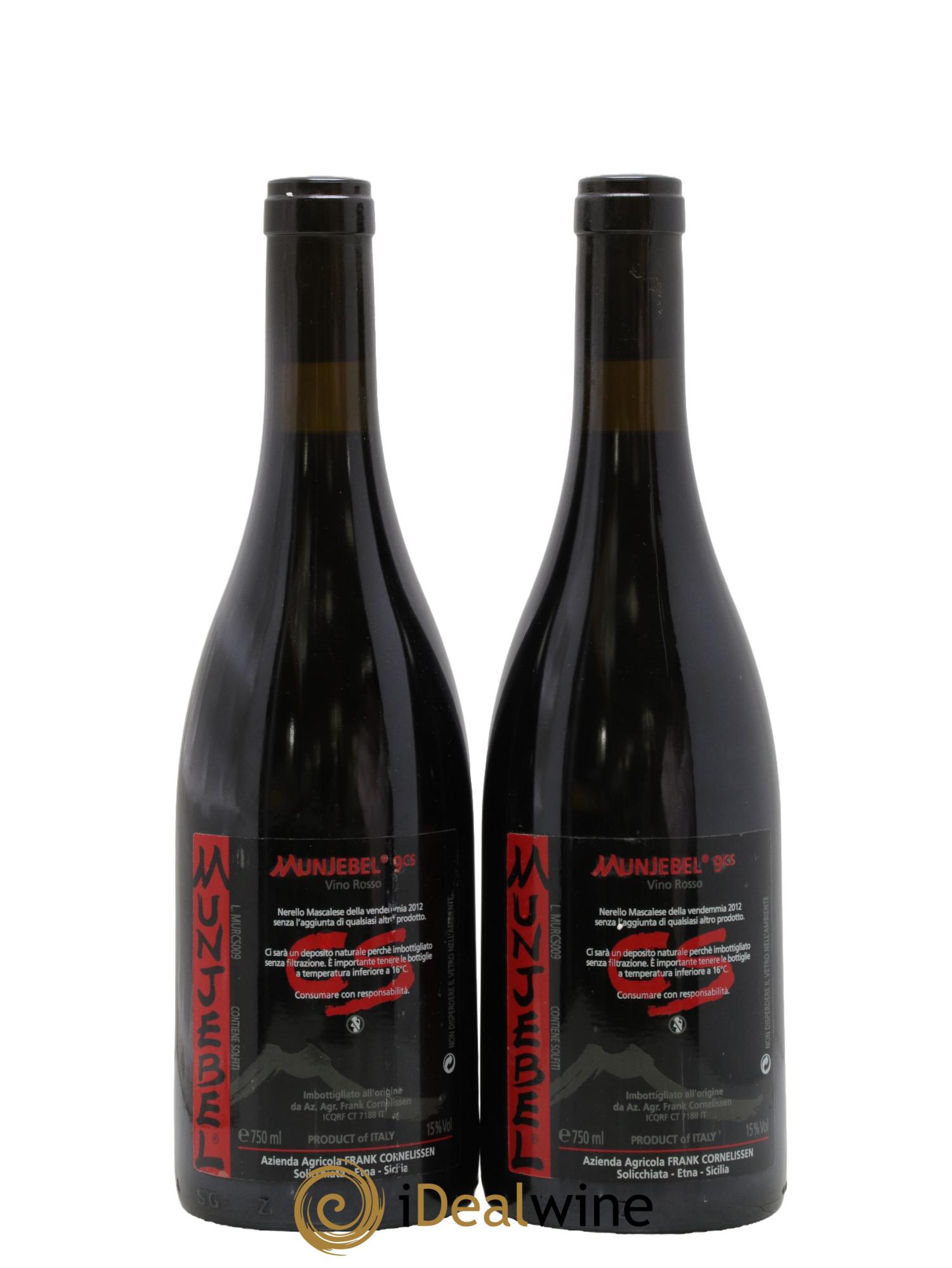 Terre Siciliane IGT Munjebel CS Frank Cornelissen 2012 - Lot de 2 bouteilles - 0