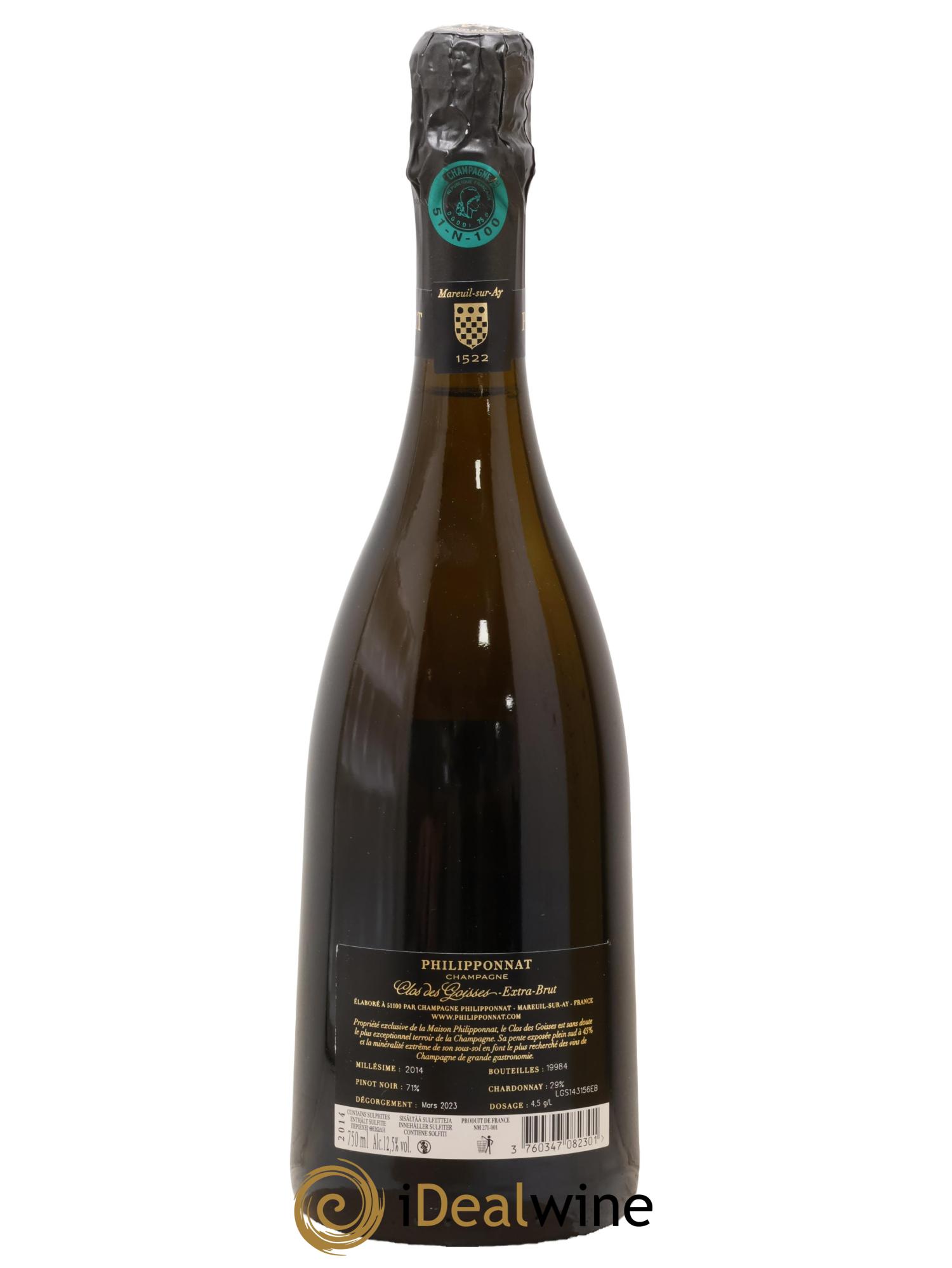 Clos des Goisses Philipponnat 2014 - Lot of 1 bottle - 2
