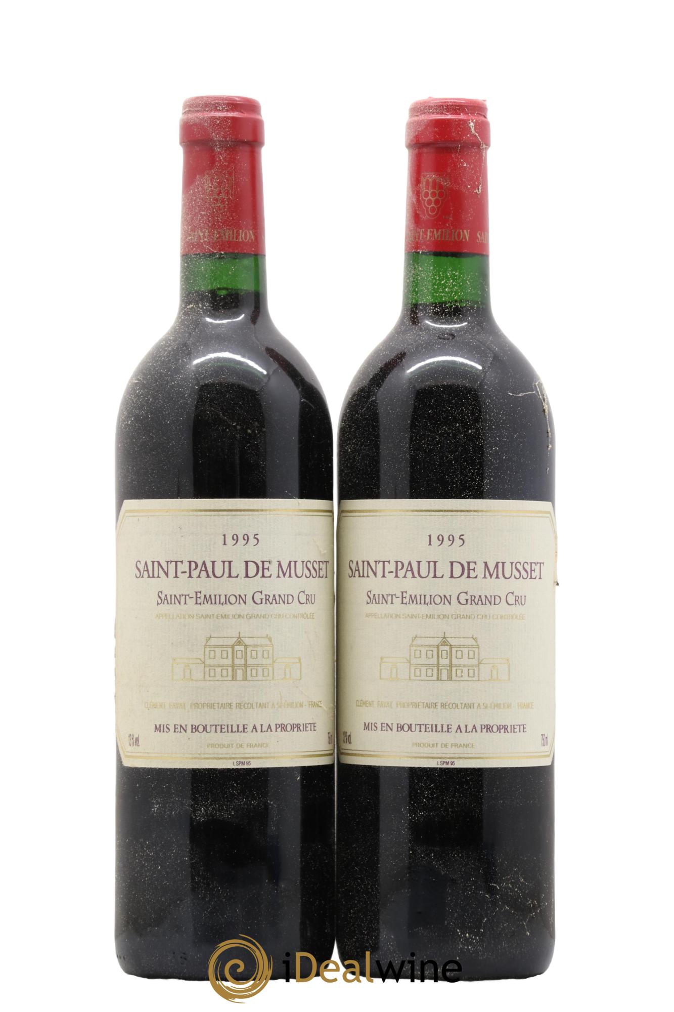 Saint-Émilion Grand Cru Chateau Saint Paul De Musset 1995 - Lot de 2 bouteilles - 0