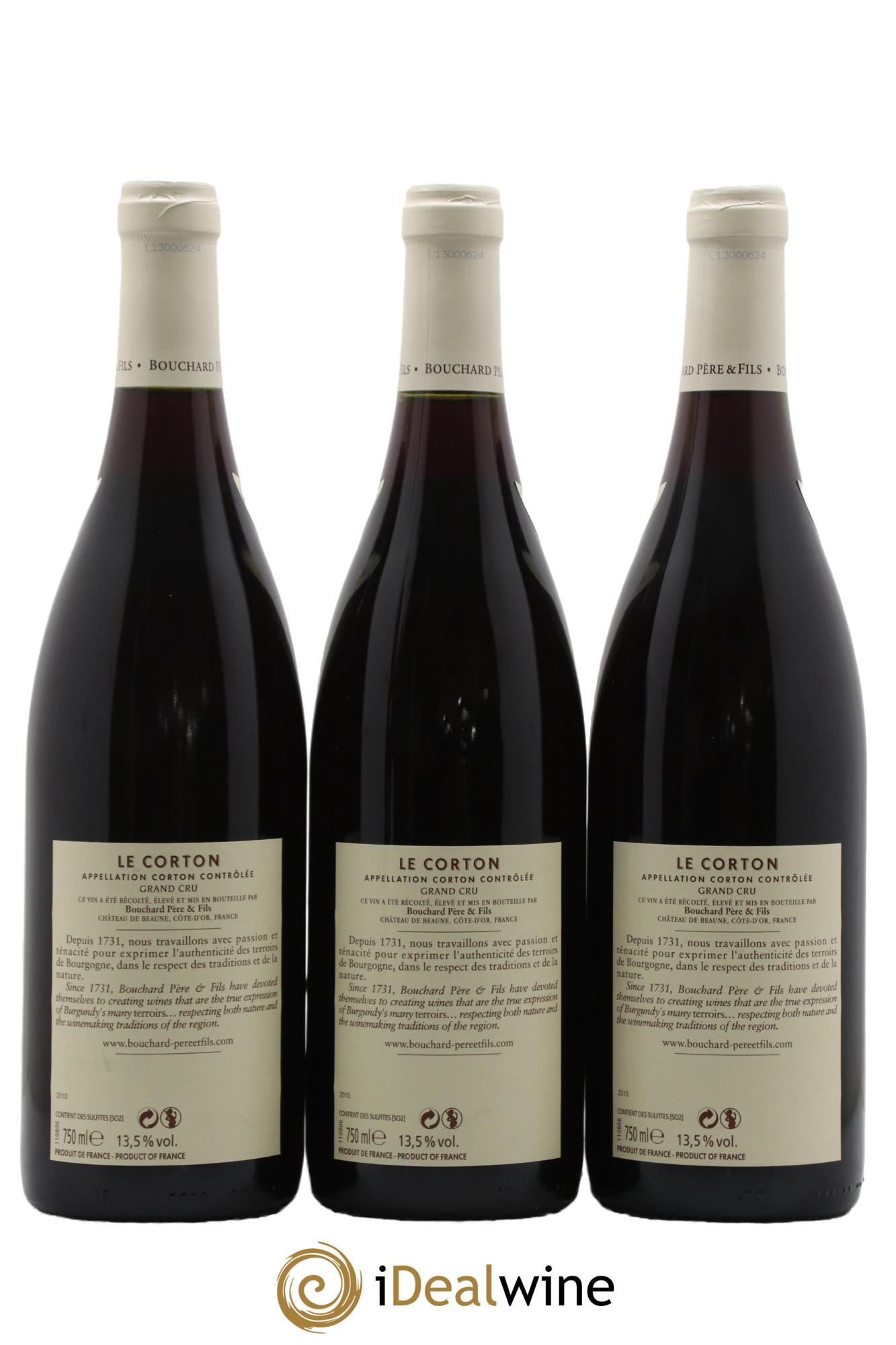 Corton Grand Cru Le Corton Bouchard Père & Fils 2010 - Lotto di 3 bottiglie - 1
