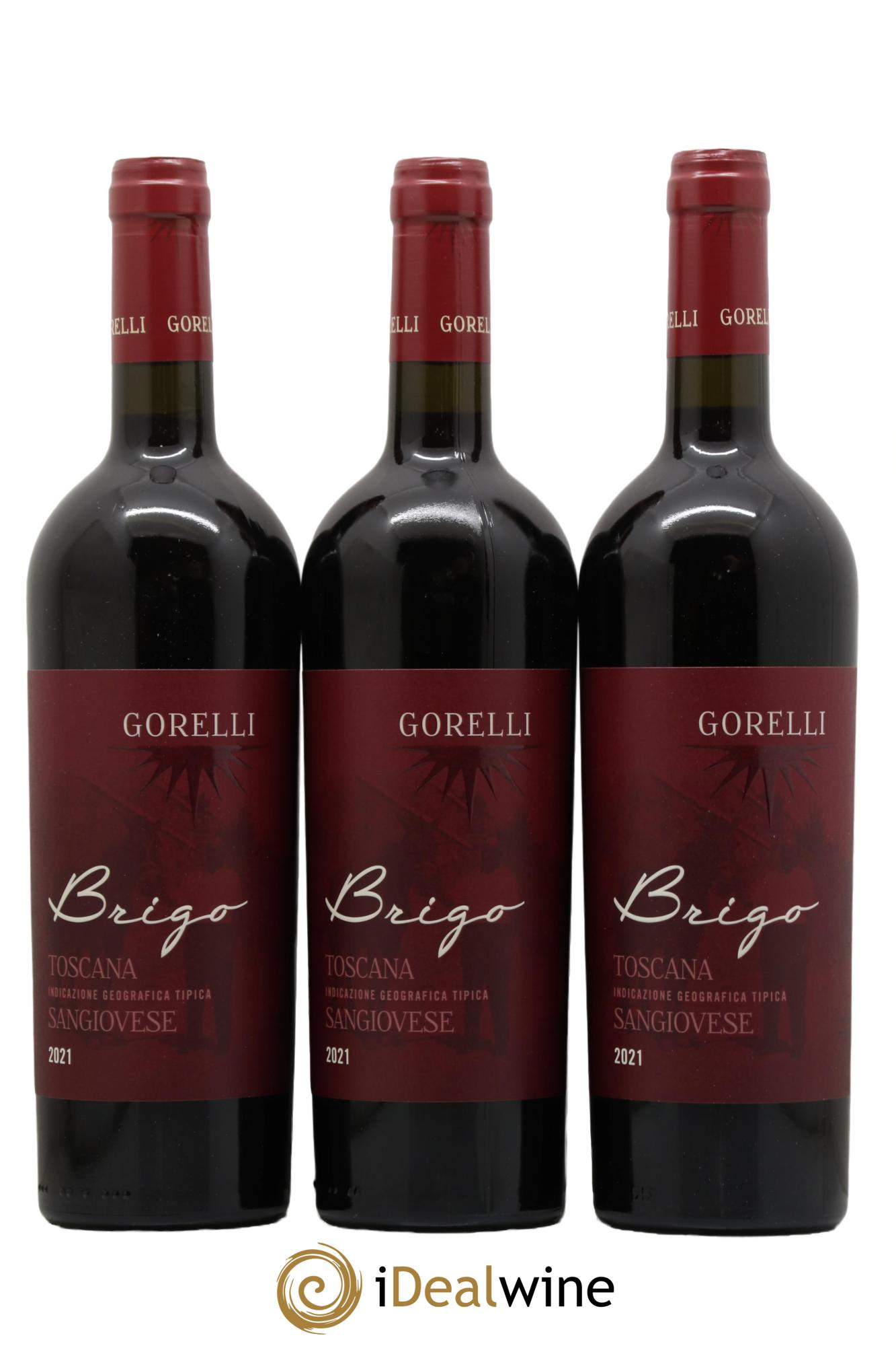 Toscana IGT Sangiovese Brigo Gorelli 2021 - Lot de 3 bouteilles - 0