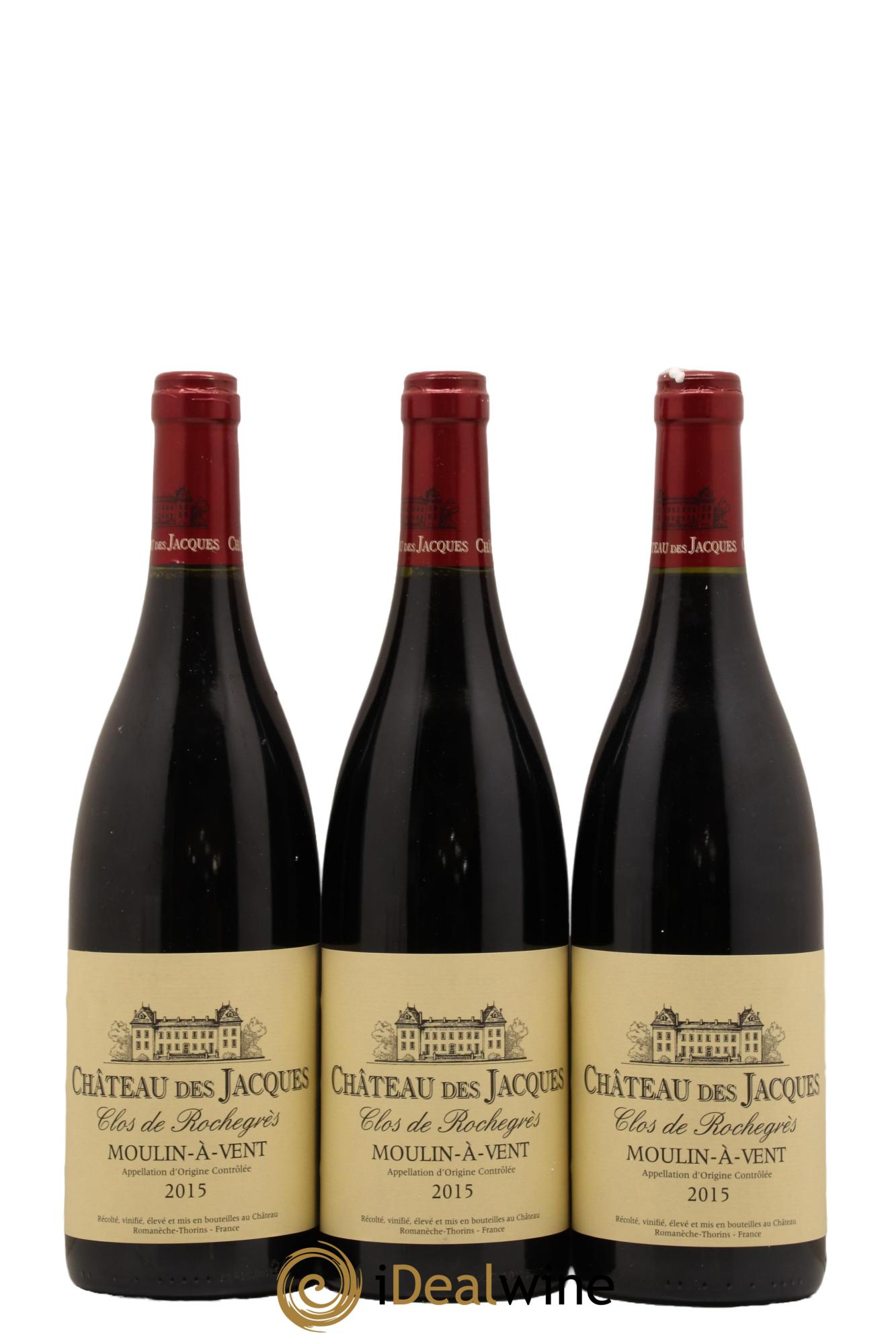 Moulin-à-Vent Clos de Rochegrès Château des Jacques 2015 - Posten von 3 Flaschen - 0