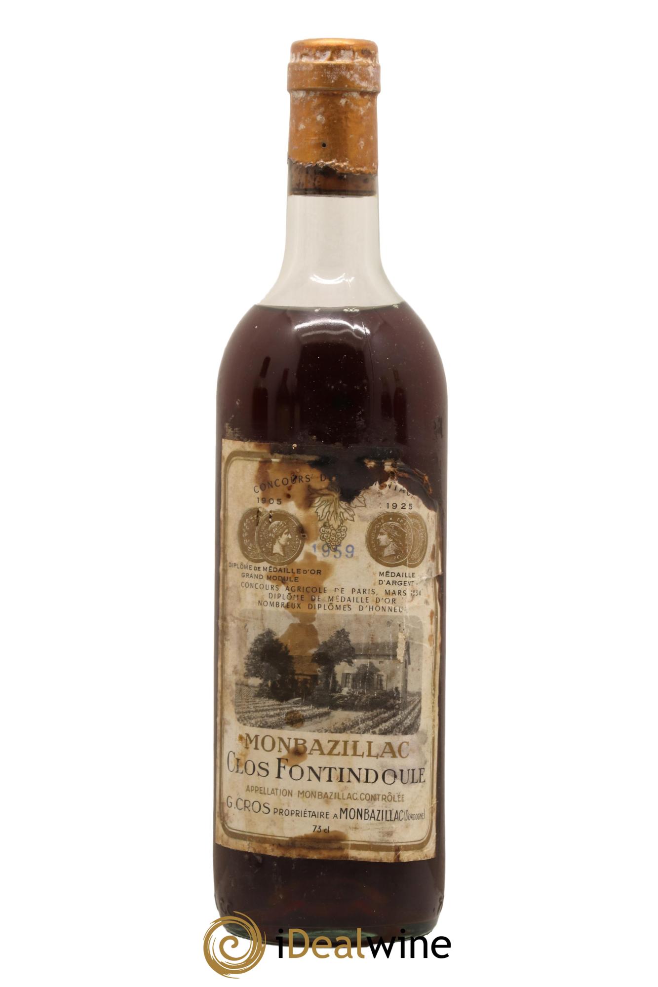 Monbazillac Clos Fontindoule 1959 - Posten von 1 Flasche - 0
