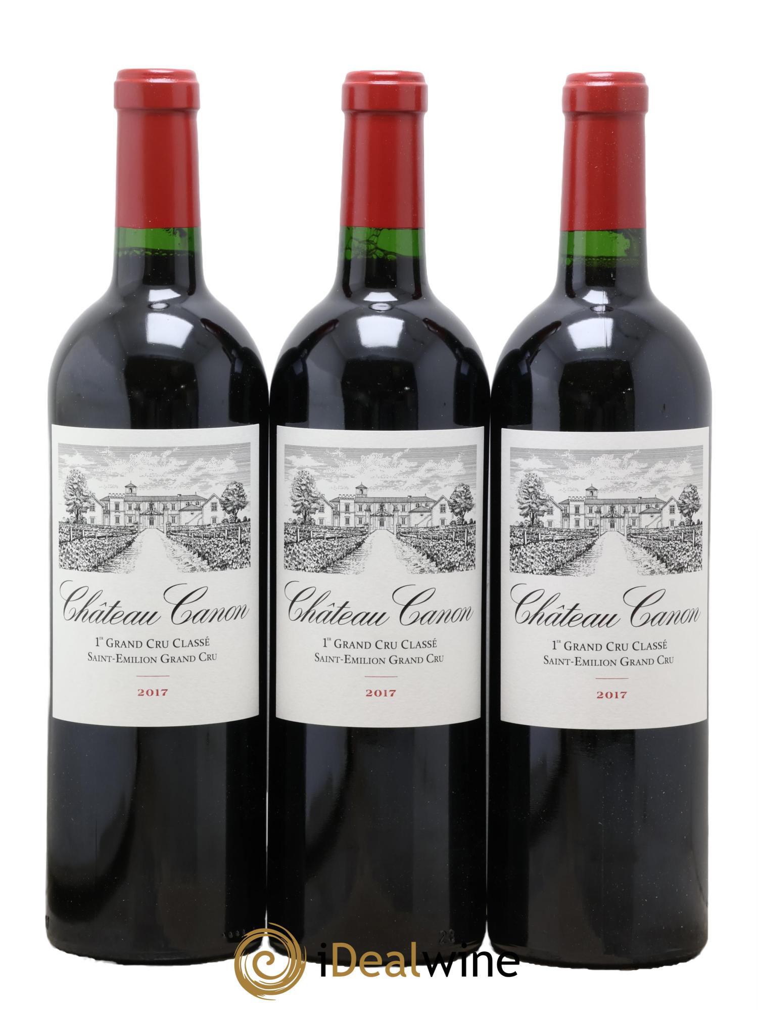 Château Canon 1er Grand Cru Classé B 2017 - Lotto di 3 bottiglie - 0