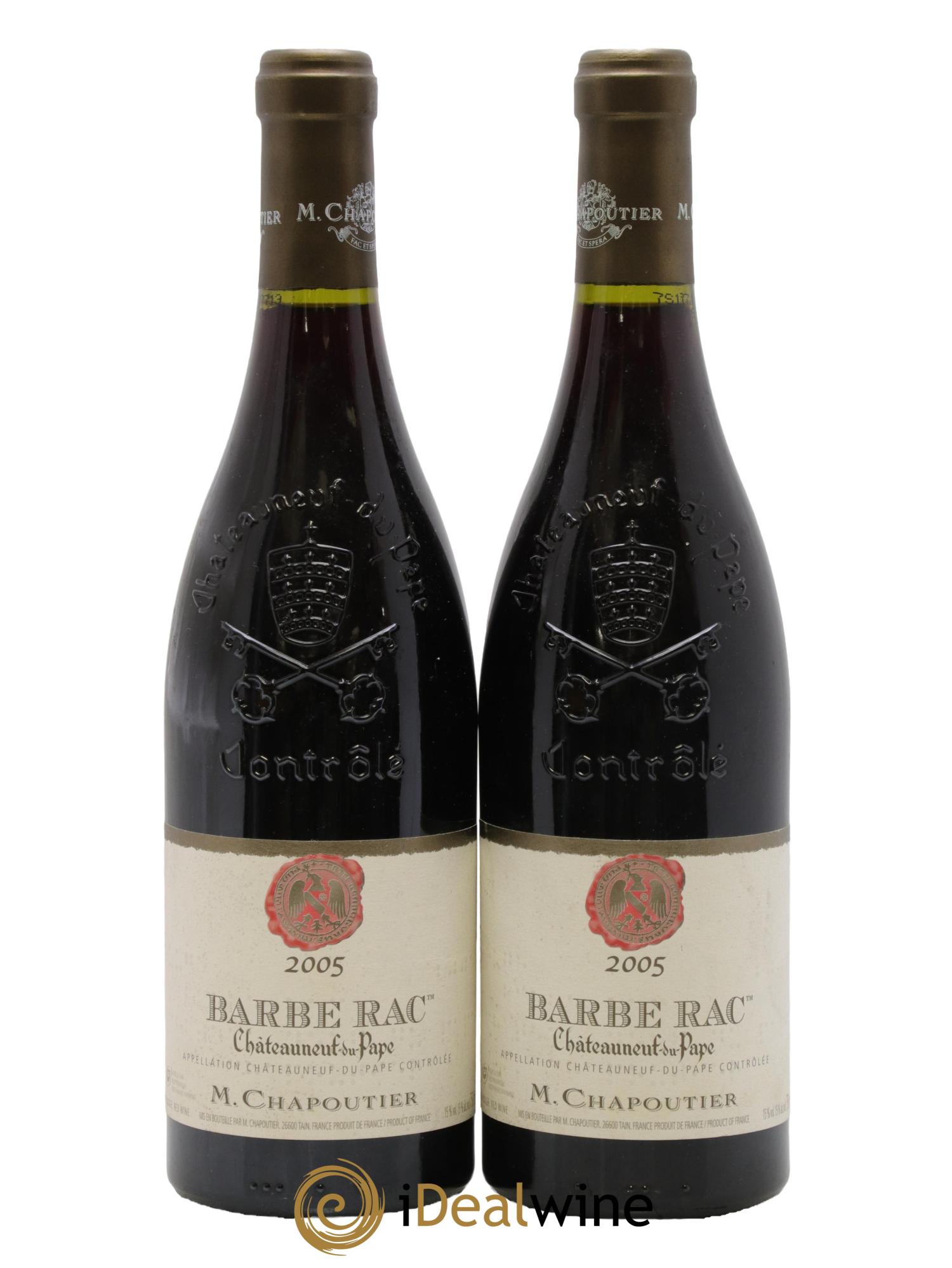 Châteauneuf-du-Pape Barbe Rac Chapoutier 2005 - Lotto di 2 bottiglie - 0