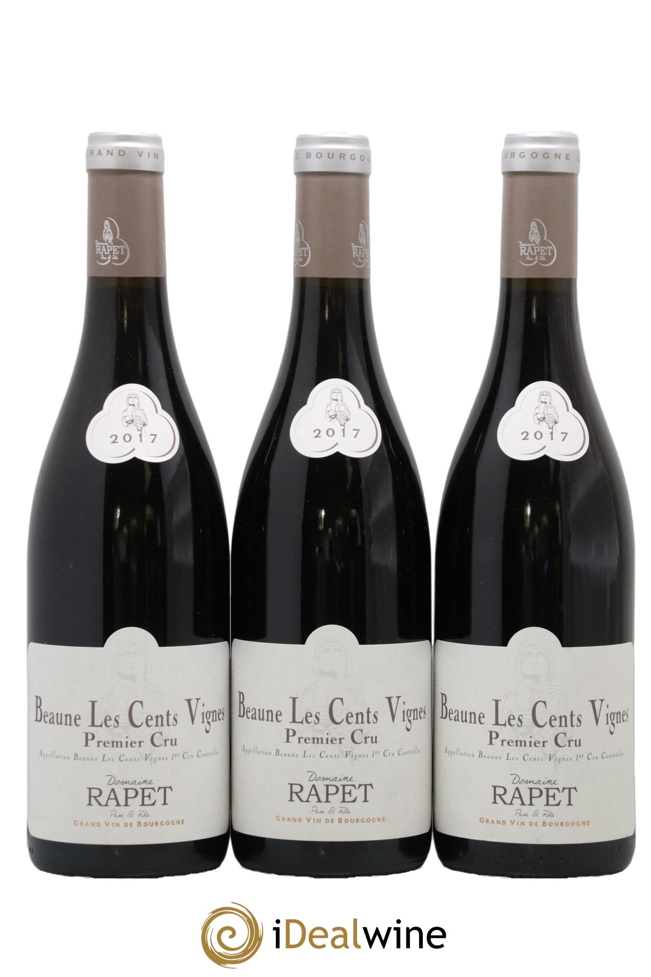 Beaune 1er Cru Les Cents Vignes Rapet Père & Fils 2017 - Lot de 3 bouteilles - 0