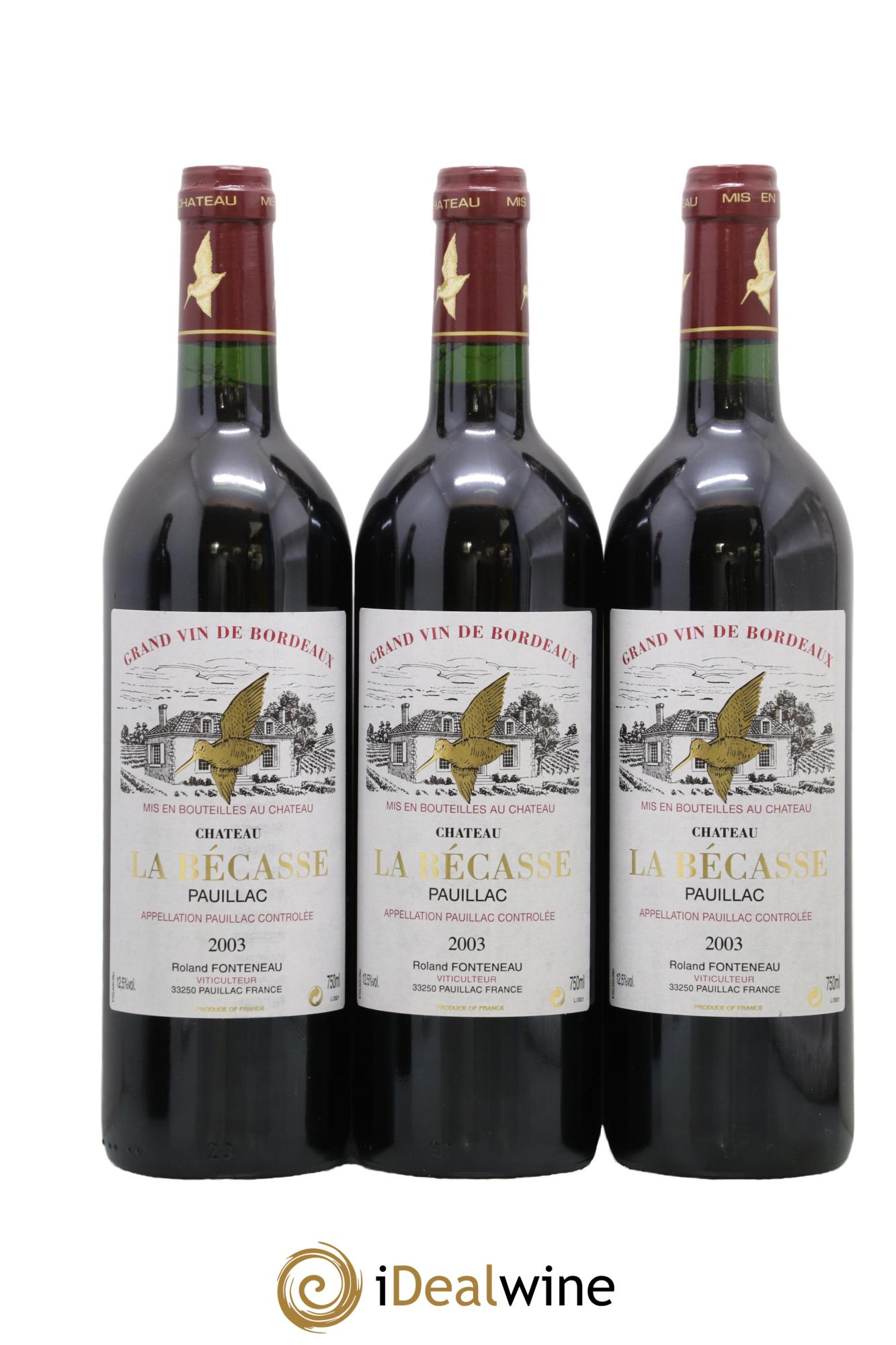 Château la Bécasse 2003 - Posten von 3 Flaschen - 0