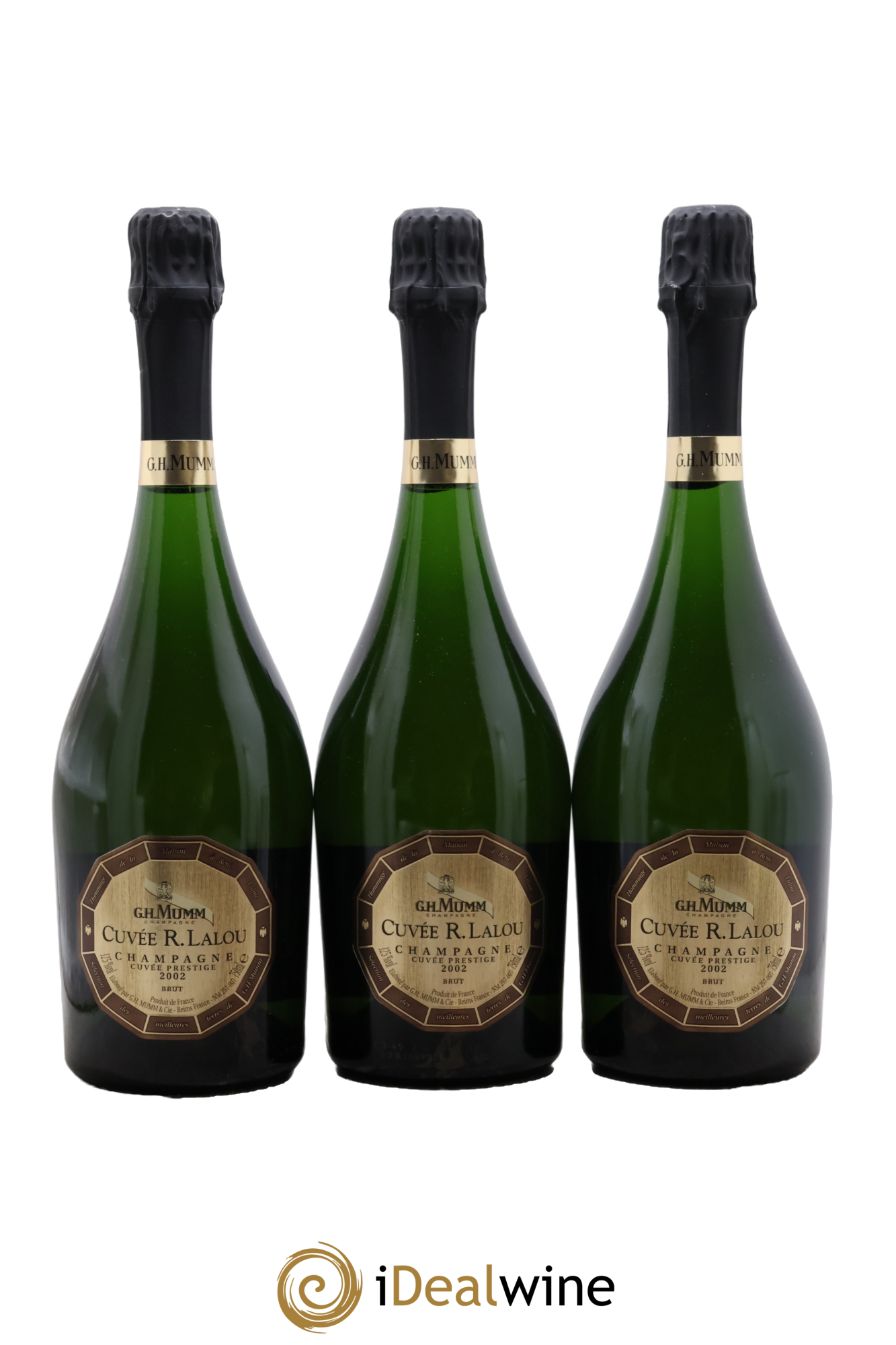 René Lalou Mumm Cuvée prestige 2002 - Lot de 3 bouteilles - 0