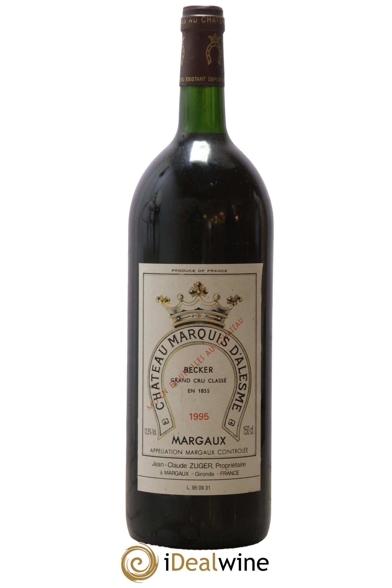 Château Marquis d'Alesme Becker 3ème Grand Cru Classé 1995 - Lot of 1 magnum - 0