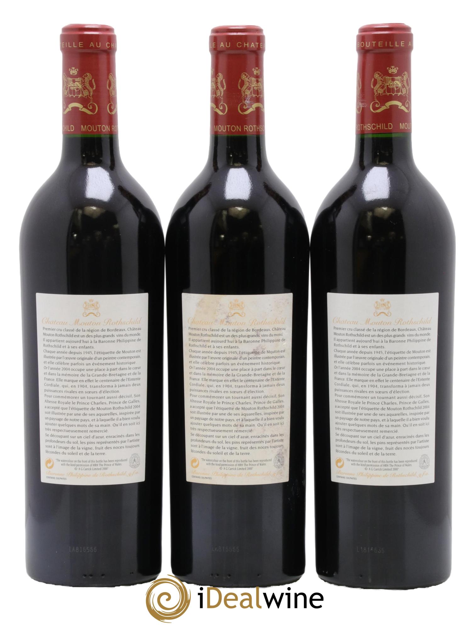 Château Mouton Rothschild 1er Grand Cru Classé 2004 - Lot of 3 bottles - 1