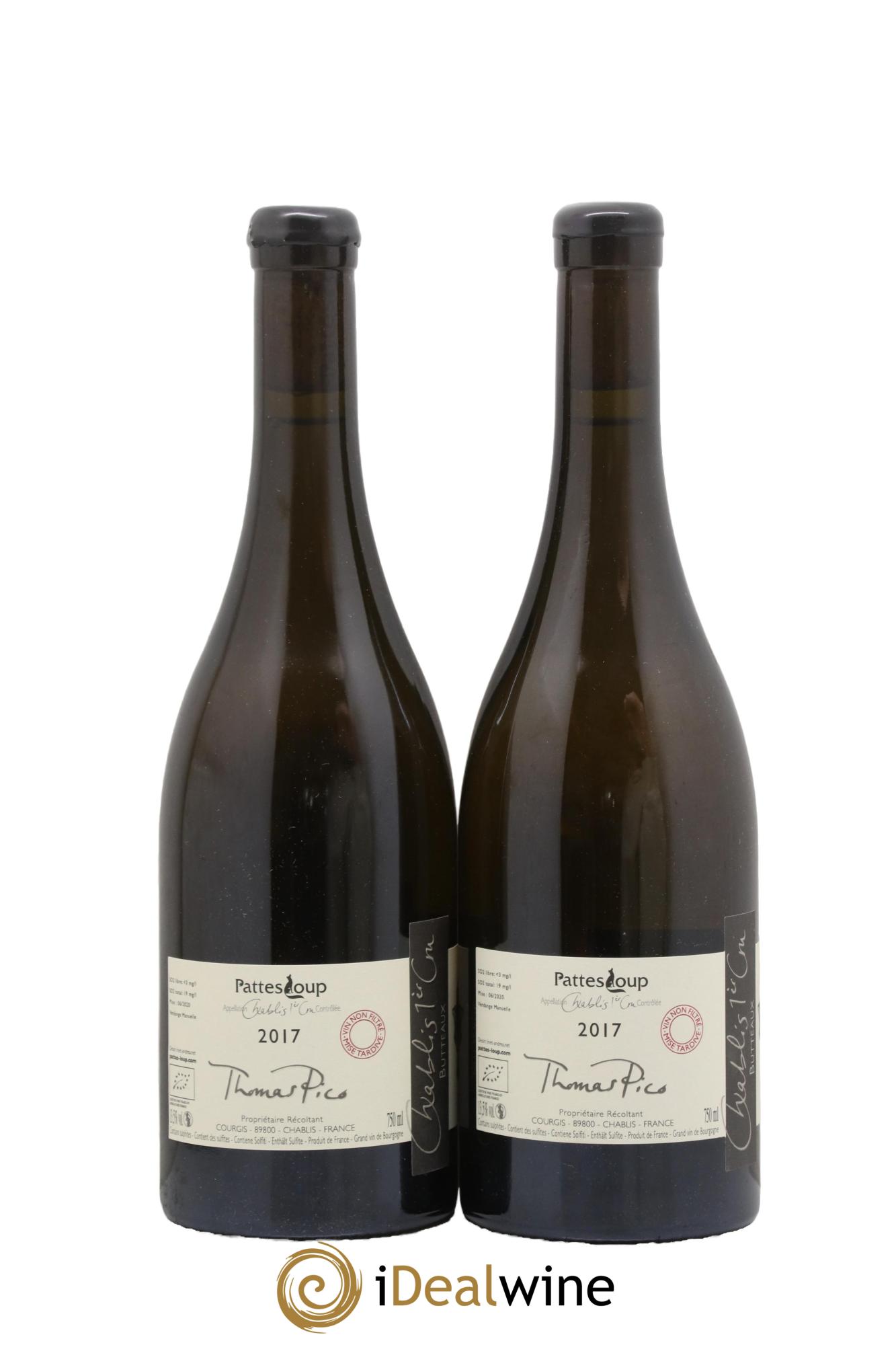 Chablis 1er Cru Butteaux Pattes Loup (Domaine) 2017 - Lot de 2 bouteilles - 1