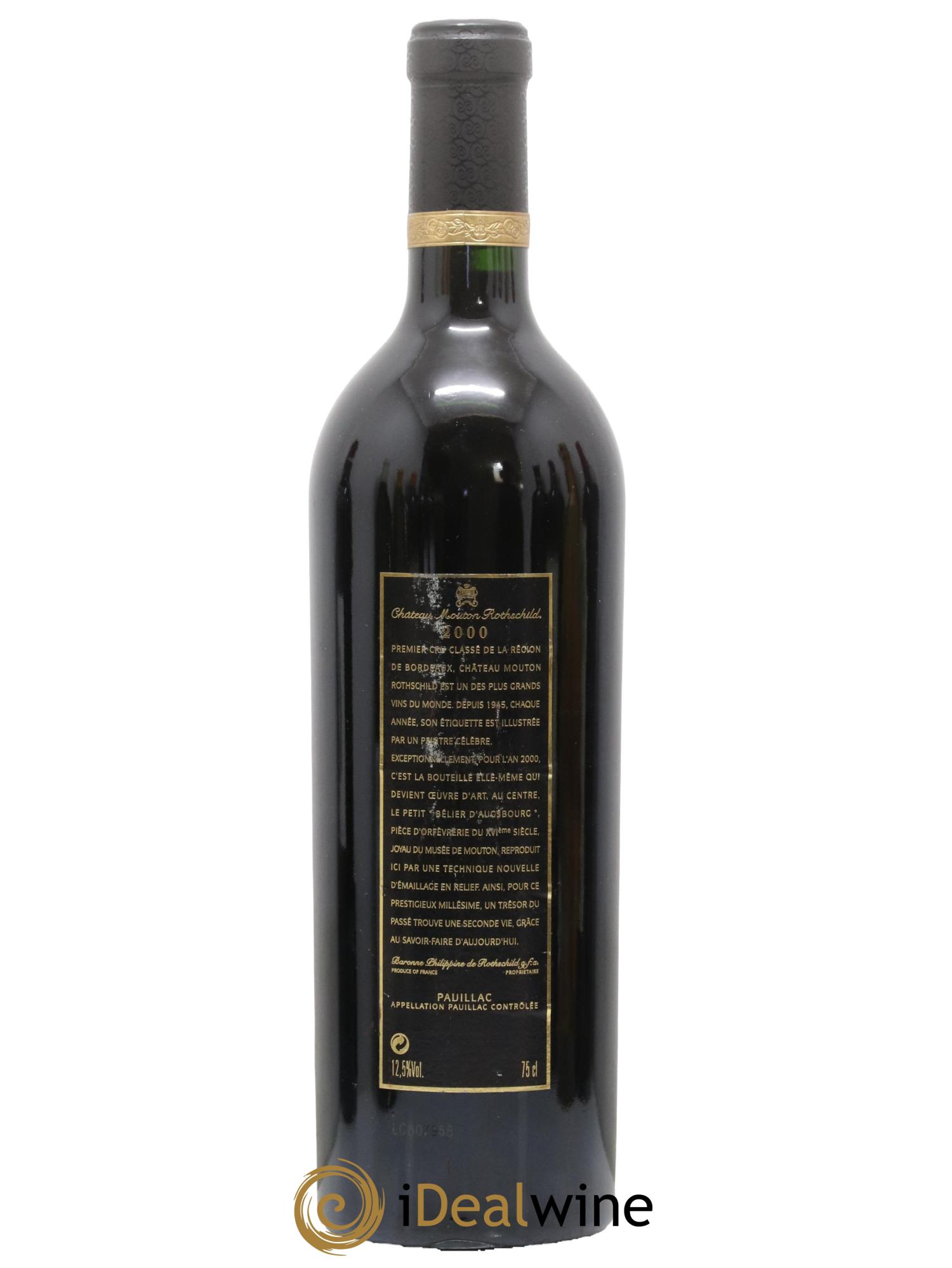 Château Mouton Rothschild 1er Grand Cru Classé 2000 - Lot de 1 bouteille - 1