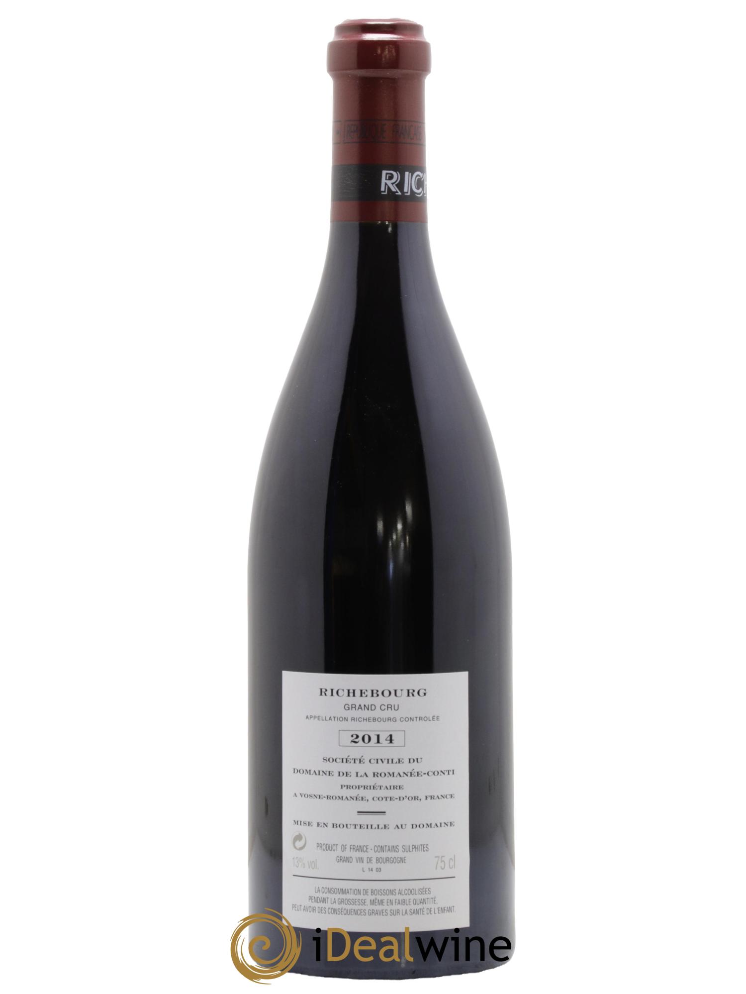 Richebourg Grand Cru Domaine de la Romanée-Conti 2014 - Lotto di 1 bottiglia - 1