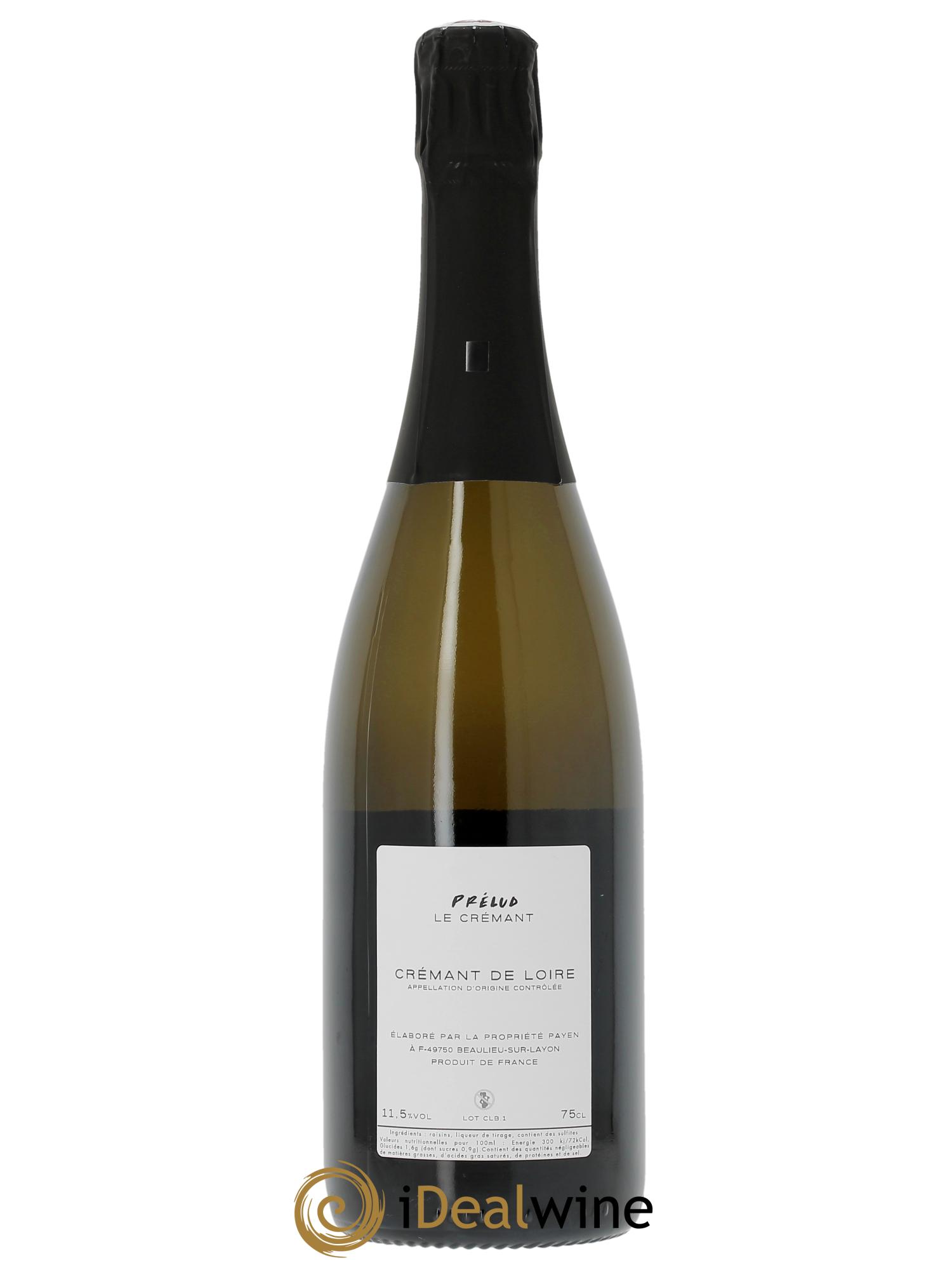 Crémant de Loire Prélud Le Crémant Domaine Payen  - Lot de 1 bouteille - 1