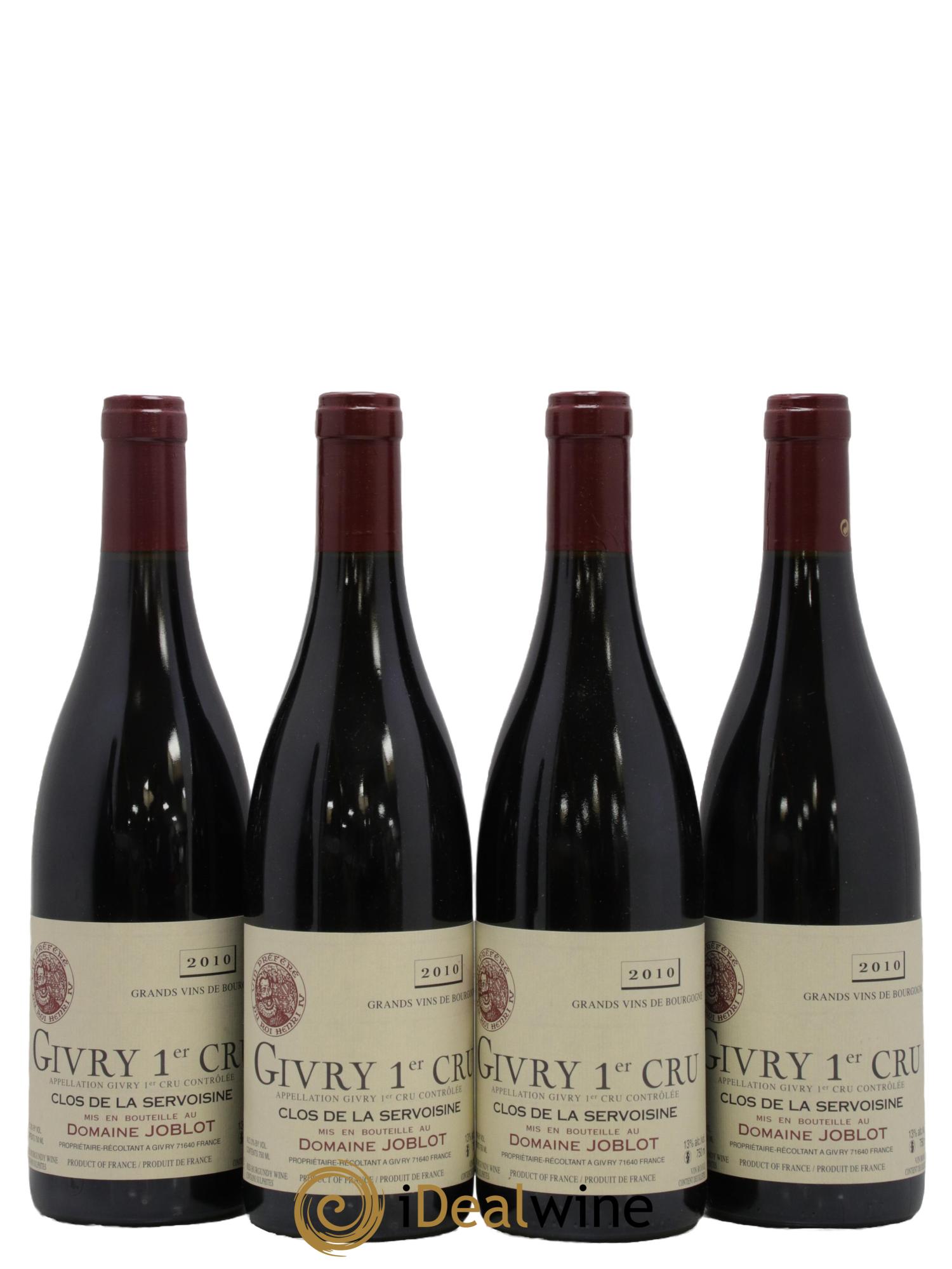 Givry 1er Cru Servoisine Joblot (Domaine) 2010 - Lot de 4 bouteilles - 0