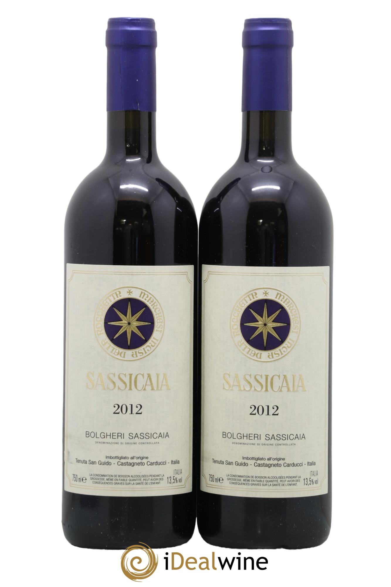 Bolgheri DOC Sassicaia Tenuta San Guido 2012 - Lot de 2 bouteilles - 0