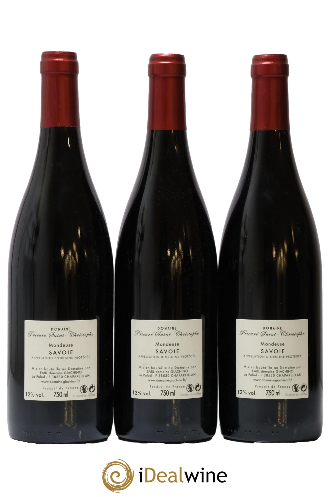 Vin de Savoie Mondeuse Prieuré Saint Christophe Giachino 2015 - Lot de 3 bouteilles - 1