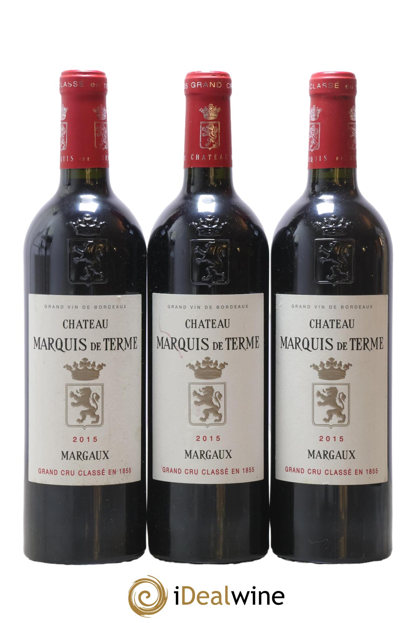 Château Marquis de Terme 4ème Grand Cru Classé 2015 - Lotto di 3 bottiglie - 0