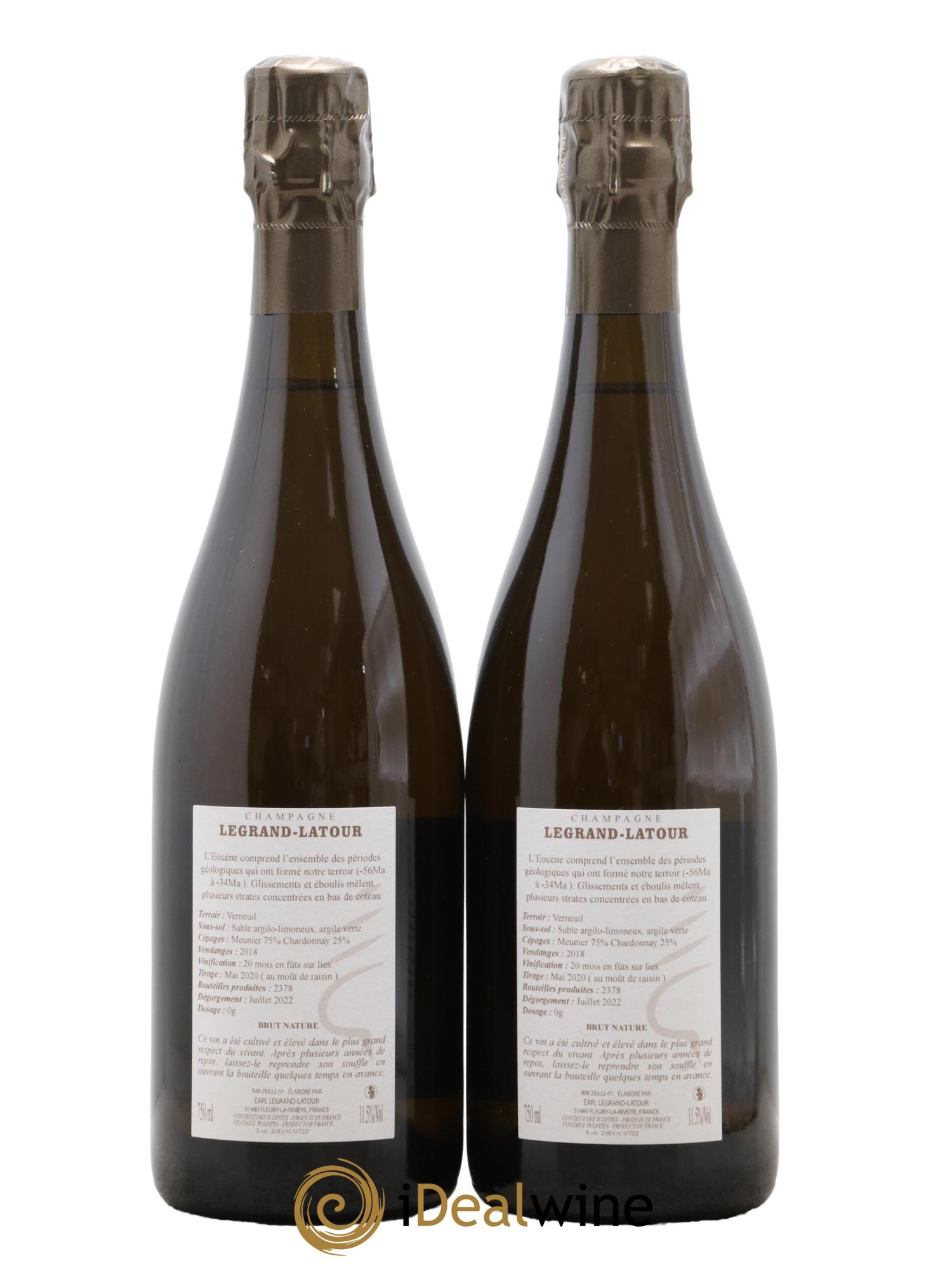 Eocène Brut Nature Legrand Latour 2018 - Lot de 2 bouteilles - 1