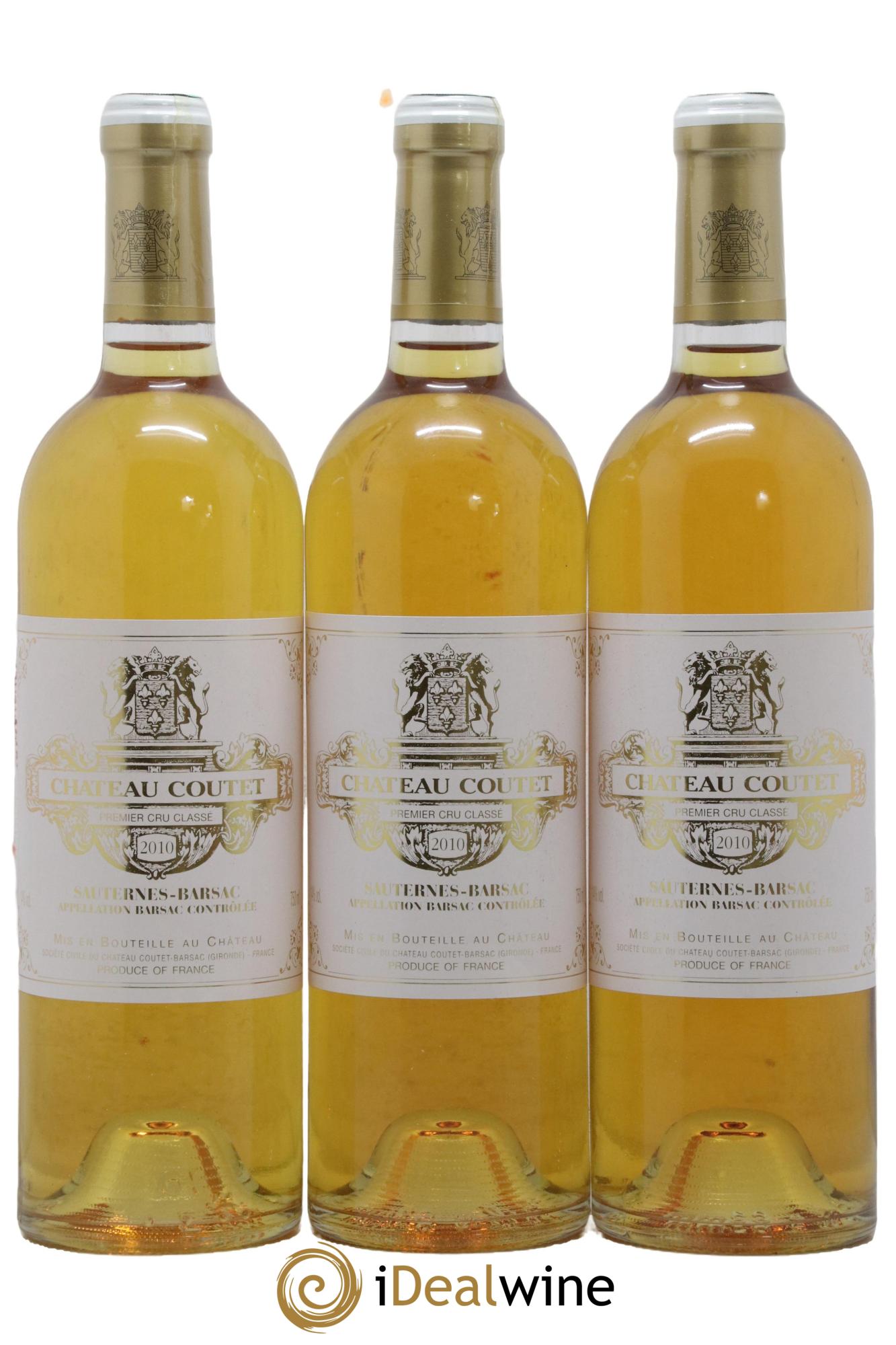 Château Coutet 1er Grand Cru Classé 2010 - Lotto di 3 bottiglie - 0
