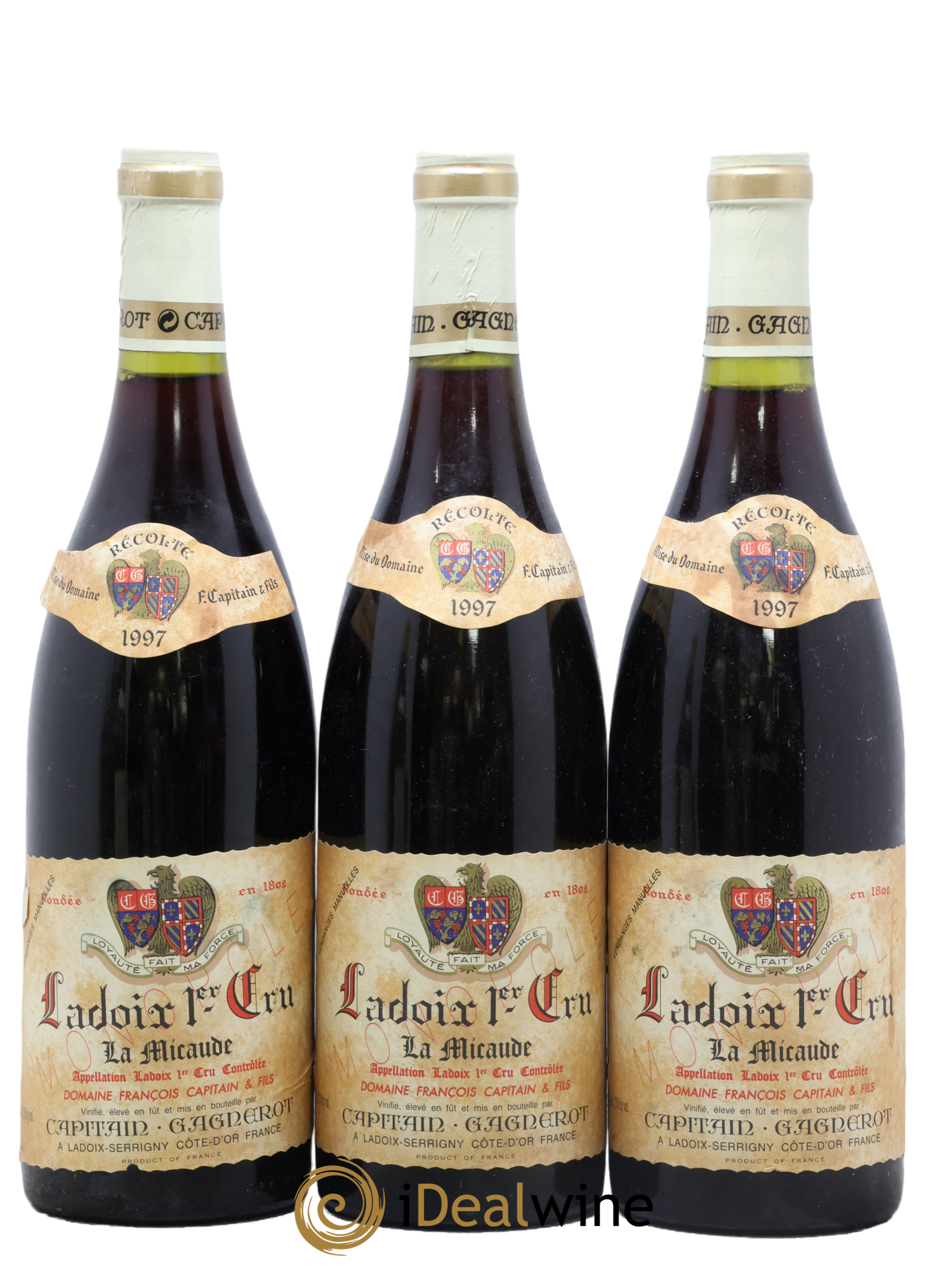 Ladoix 1er Cru La Miraude Capitain-Gagnerot 1997 - Lot de 3 bouteilles - 0
