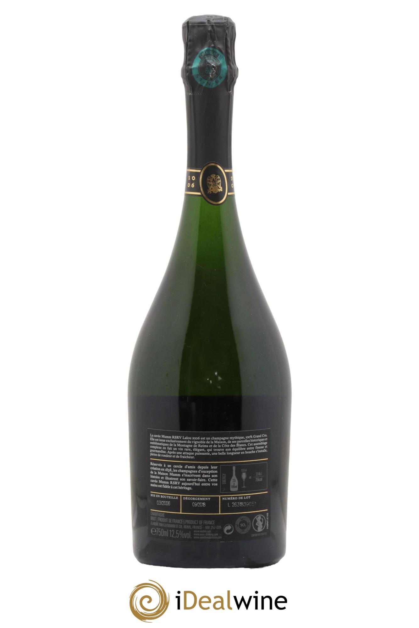René Lalou Mumm 2006 - Posten von 1 Flasche - 1