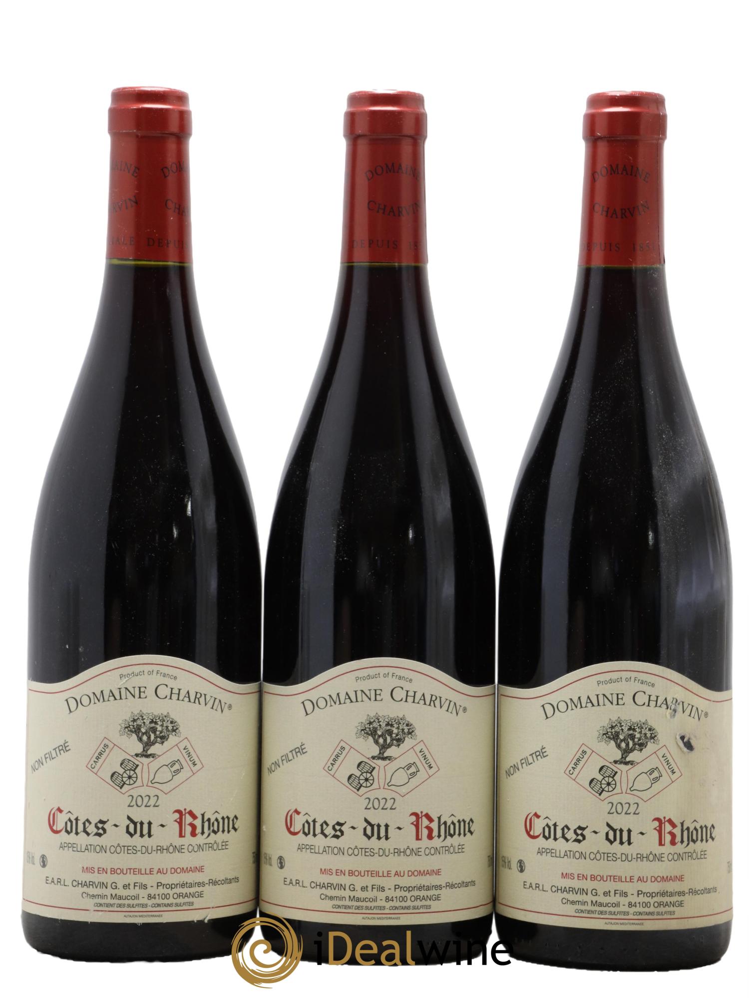 Côtes-du-Rhône Charvin (Domaine) 2022 - Lot de 3 bouteilles - 0