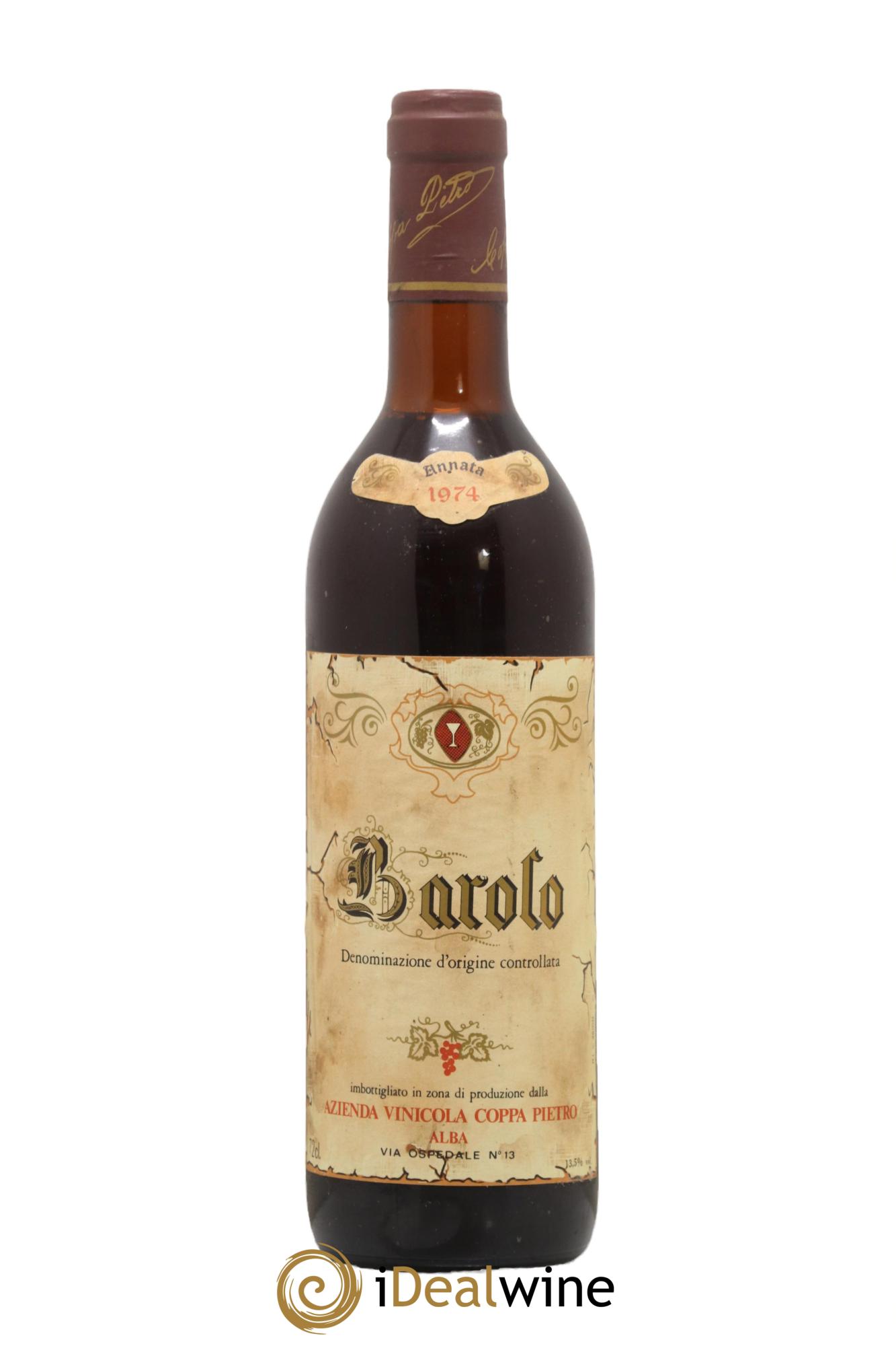 Barolo Coppa Pietro 1974 - Lot de 1 bouteille - 0