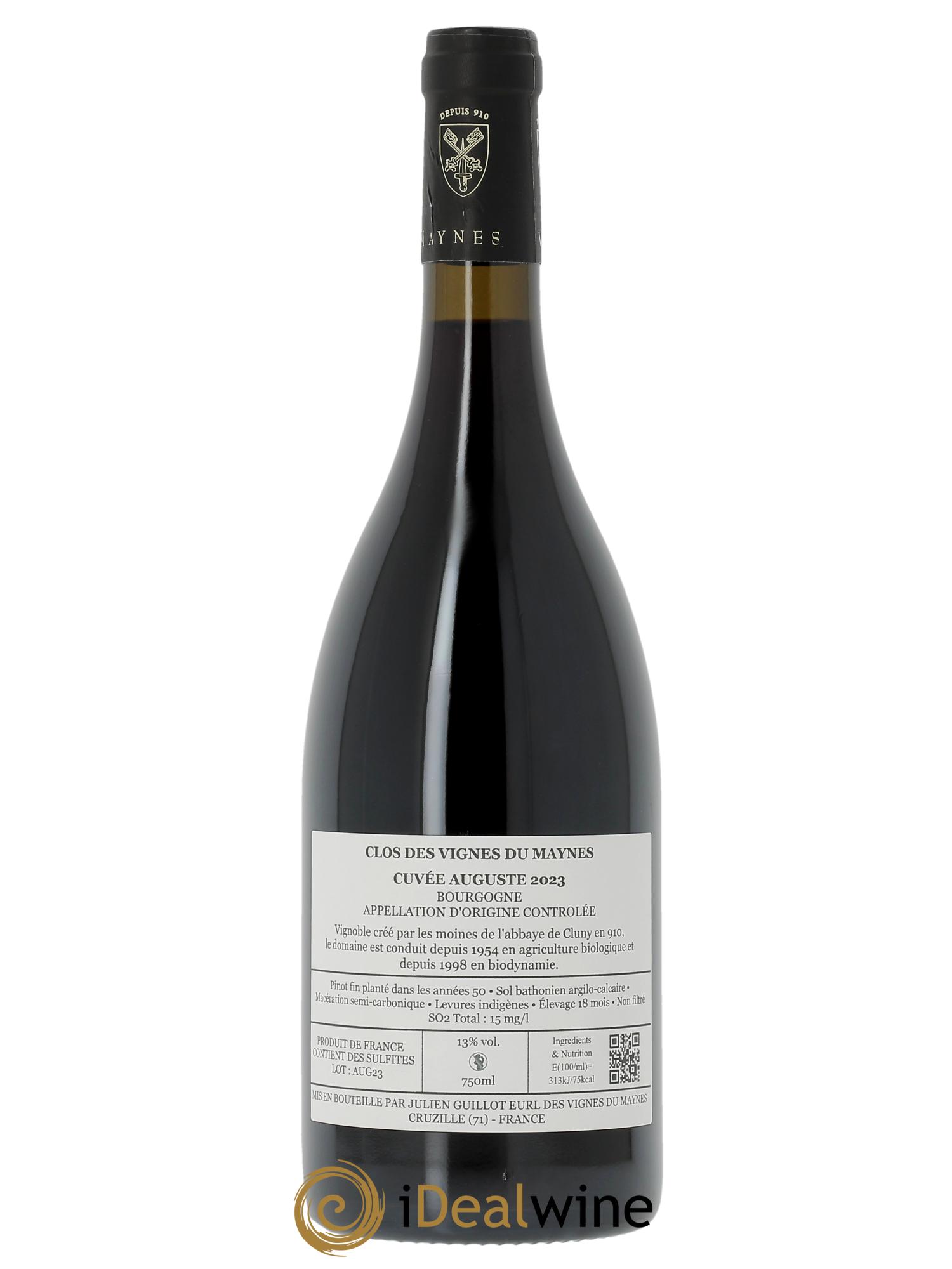 Bourgogne Cuvée Auguste Les Vignes du Maynes 2023 - Lot de 1 bouteille - 1
