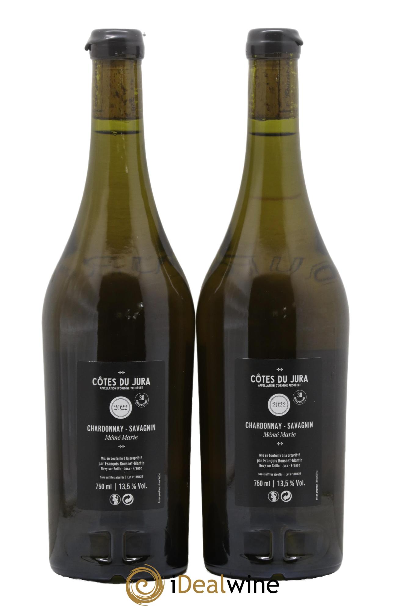 Vin de France Chardonnay Savagnin Mémé Marie François Rousset-Martin 2022 - Lot de 2 bouteilles - 1