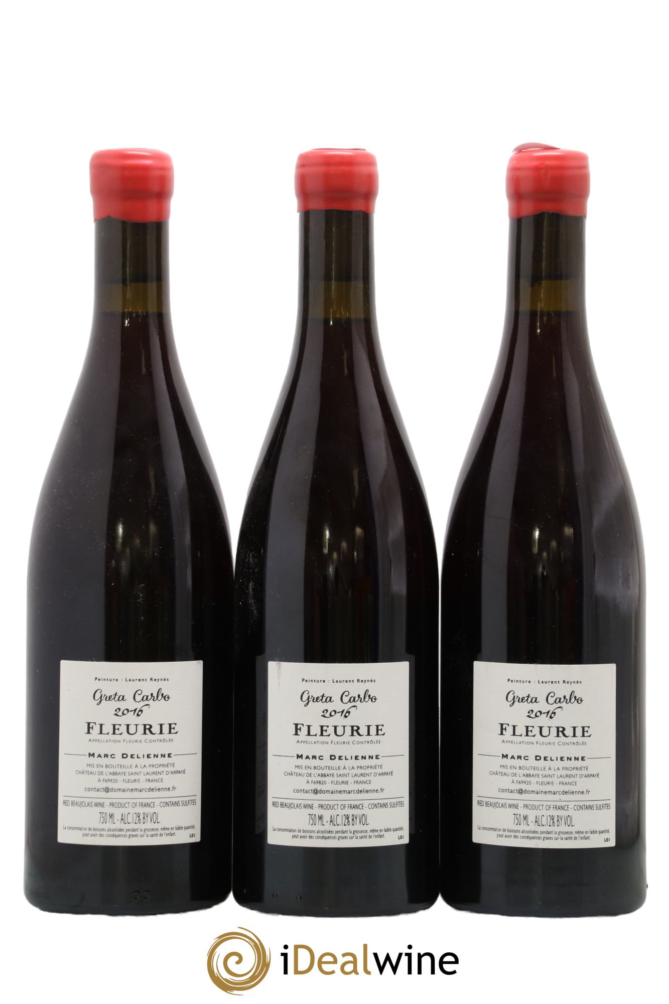 Fleurie Greta Carbo Marc Delienne 2016 - Lotto di 3 bottiglie - 1