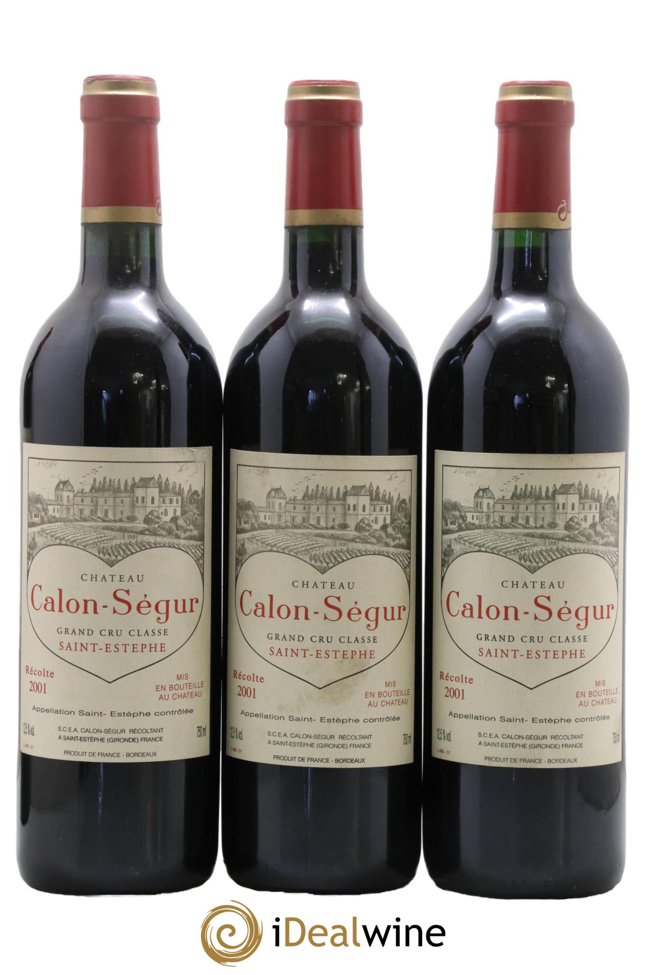 Château Calon Ségur 3ème Grand Cru Classé 2001 - Lot of 3 bottles - 0
