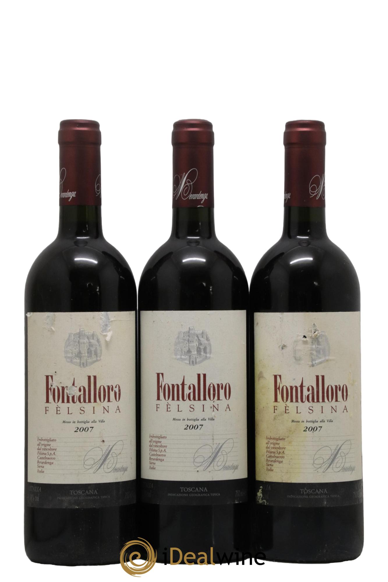 Toscana IGT Fontalloro Felsina 2007 - Lot of 3 bottles - 0