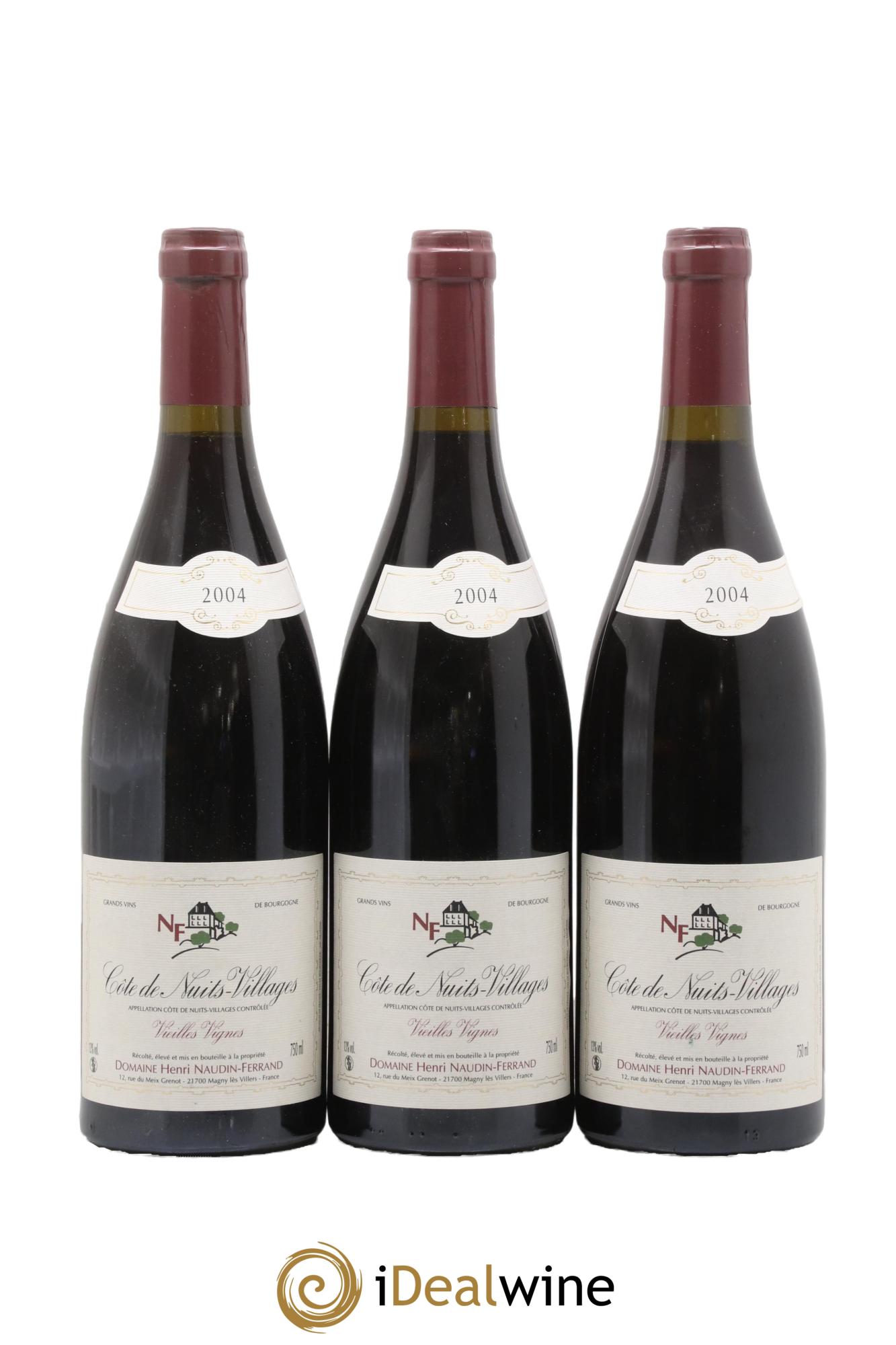 Côte de Nuits-Villages Vieilles Vignes Henri Naudin-Ferrand 2004 - Lot de 3 bouteilles - 0