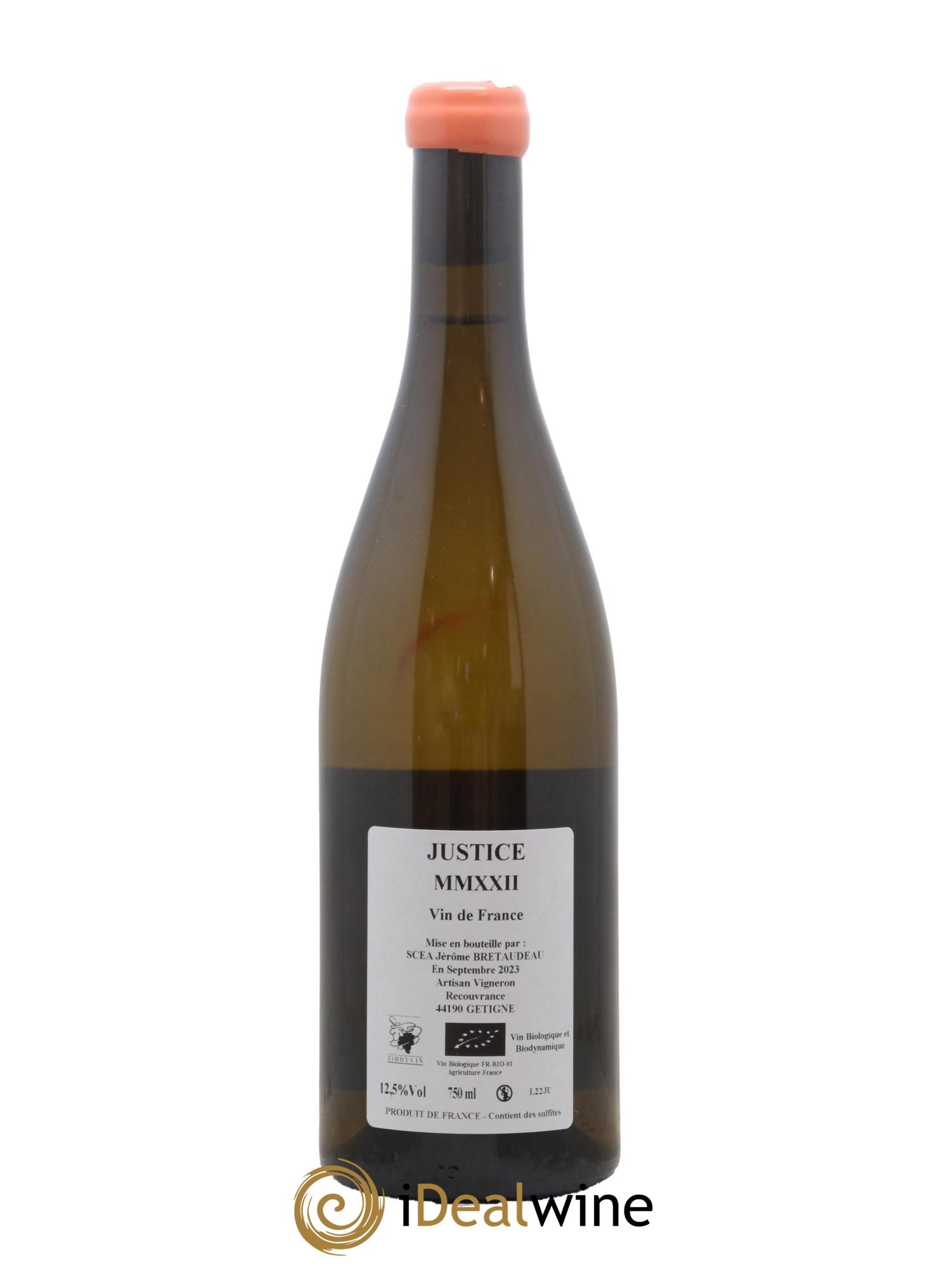 Vin de France La Justice Jérôme Bretaudeau - Domaine de Bellevue 2022 - Lot de 1 bouteille - 1
