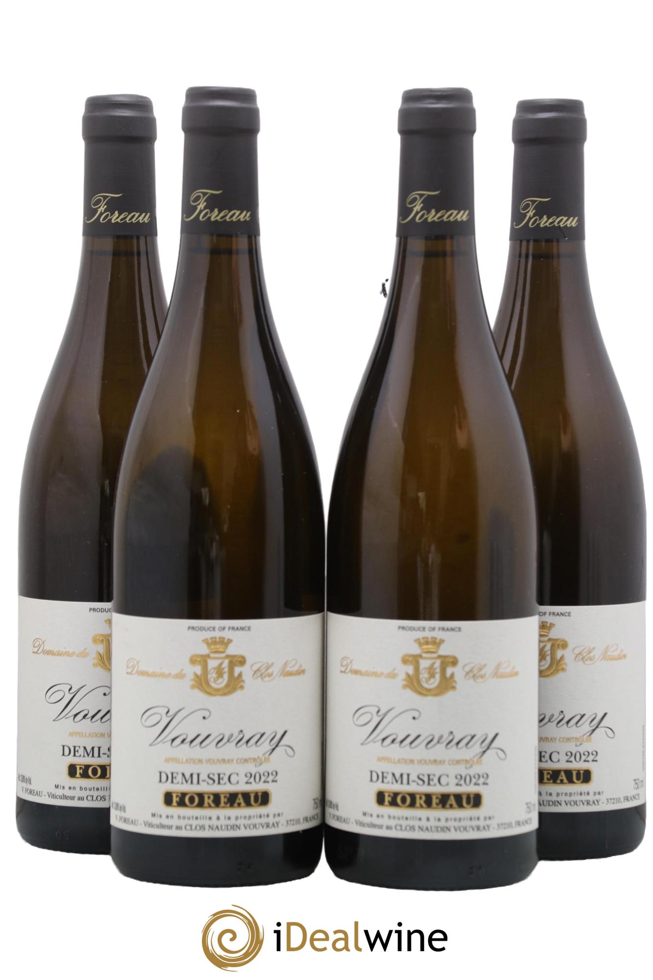 Vouvray Demi-Sec Clos Naudin - Philippe Foreau 2022 - Lotto di 4 bottiglie - 0