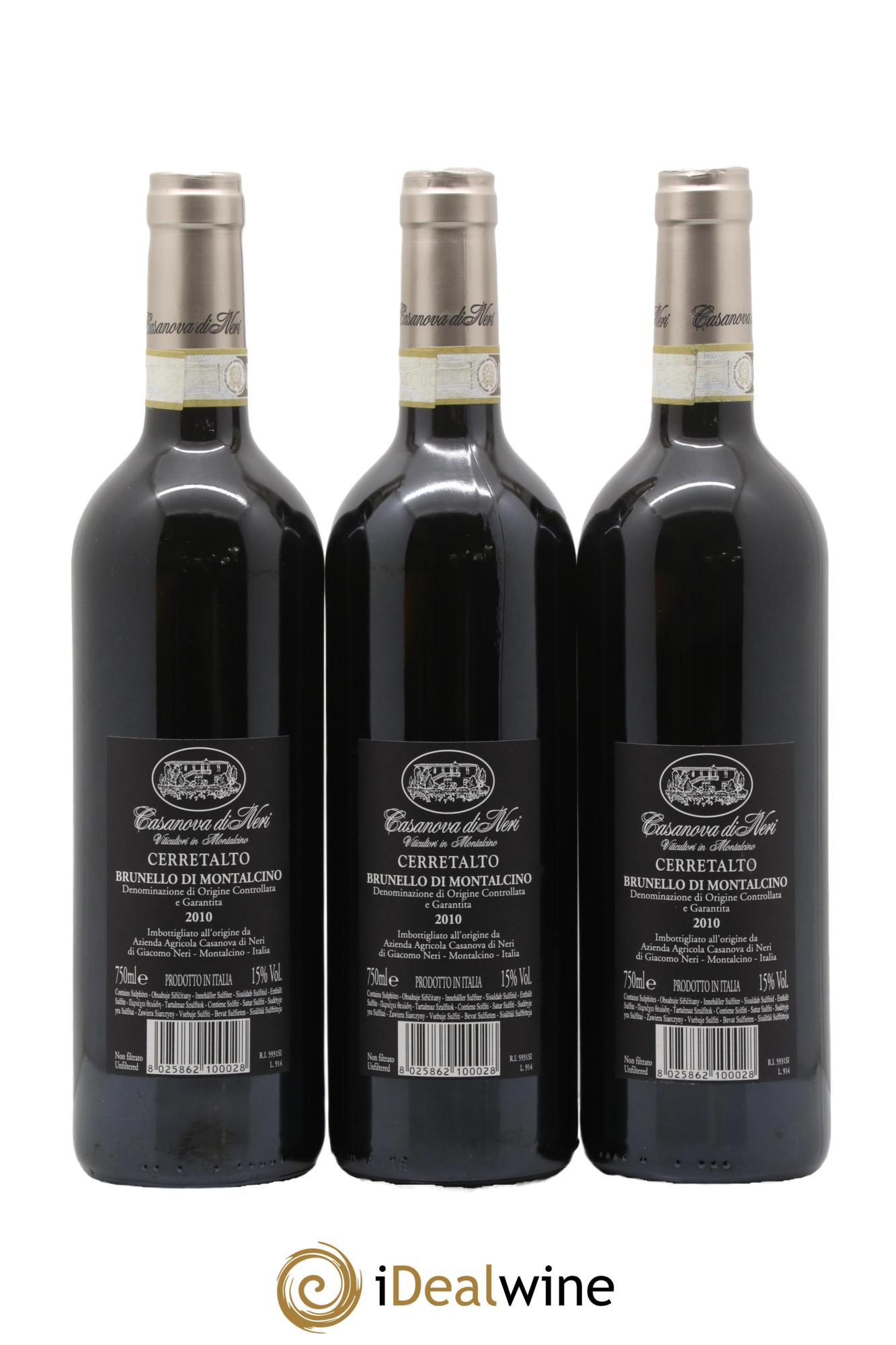 Brunello di Montalcino DOCG Cerretalto Casanova di Neri - Giacomo Neri 2010 - Lotto di 3 bottiglie - 1