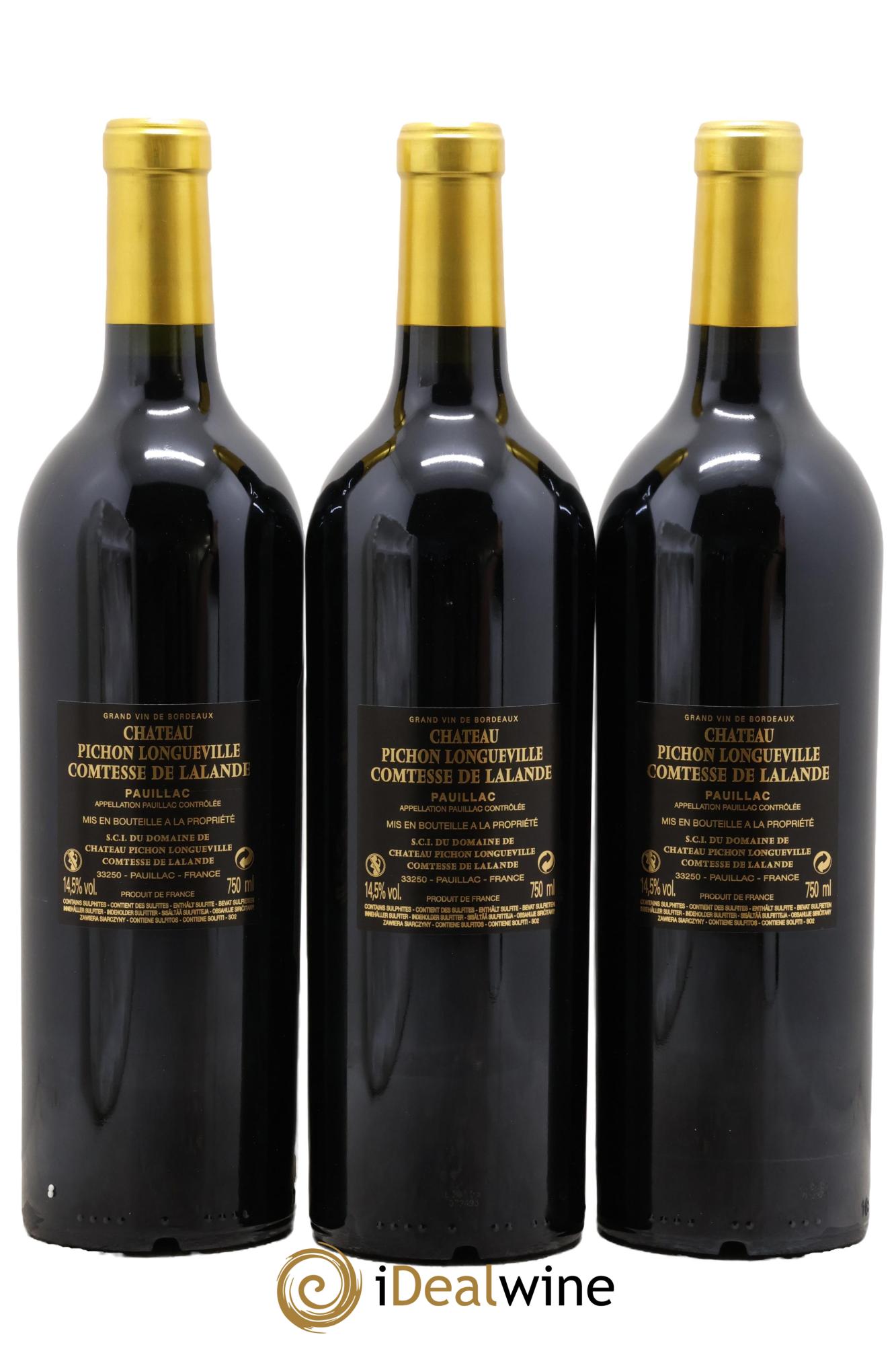 Château Pichon Longueville Comtesse de Lalande 2ème Grand Cru Classé 2018 - Lot de 3 bouteilles - 1