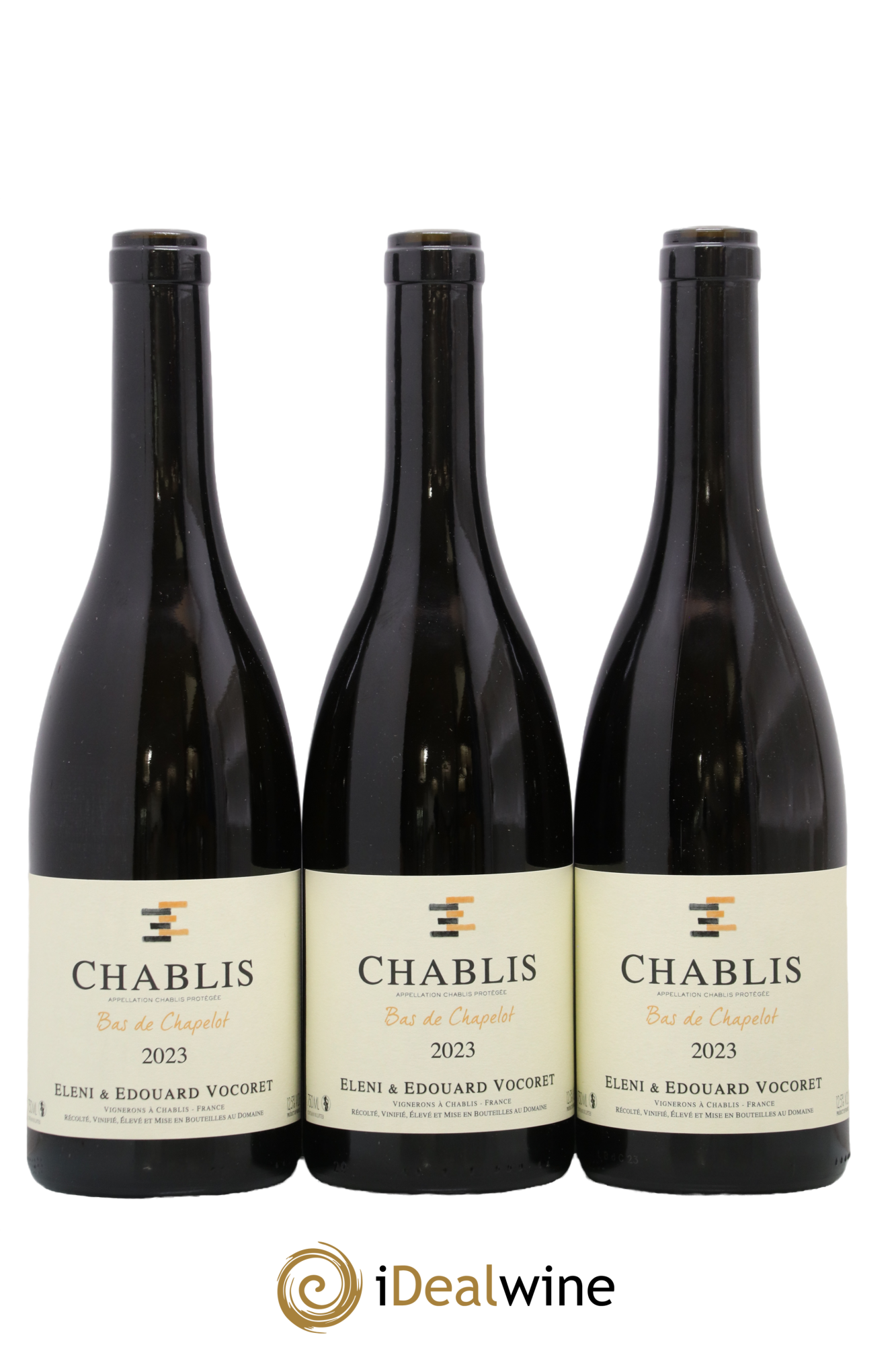 Chablis Le Bas de Chapelot Vocoret & Fils 2023 - Lotto di 3 bottiglie - 0