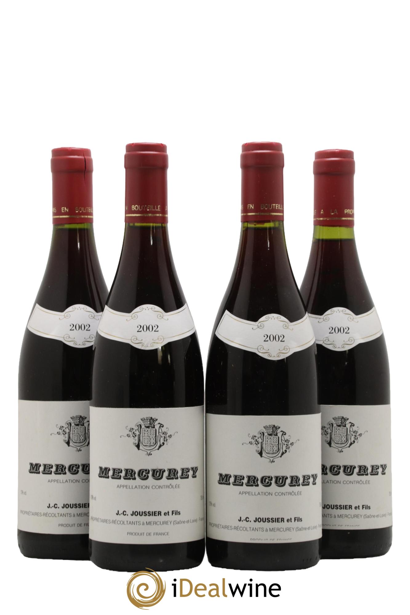 Mercurey J C Joussier Et Fils 2002 - Lot de 4 bouteilles - 0