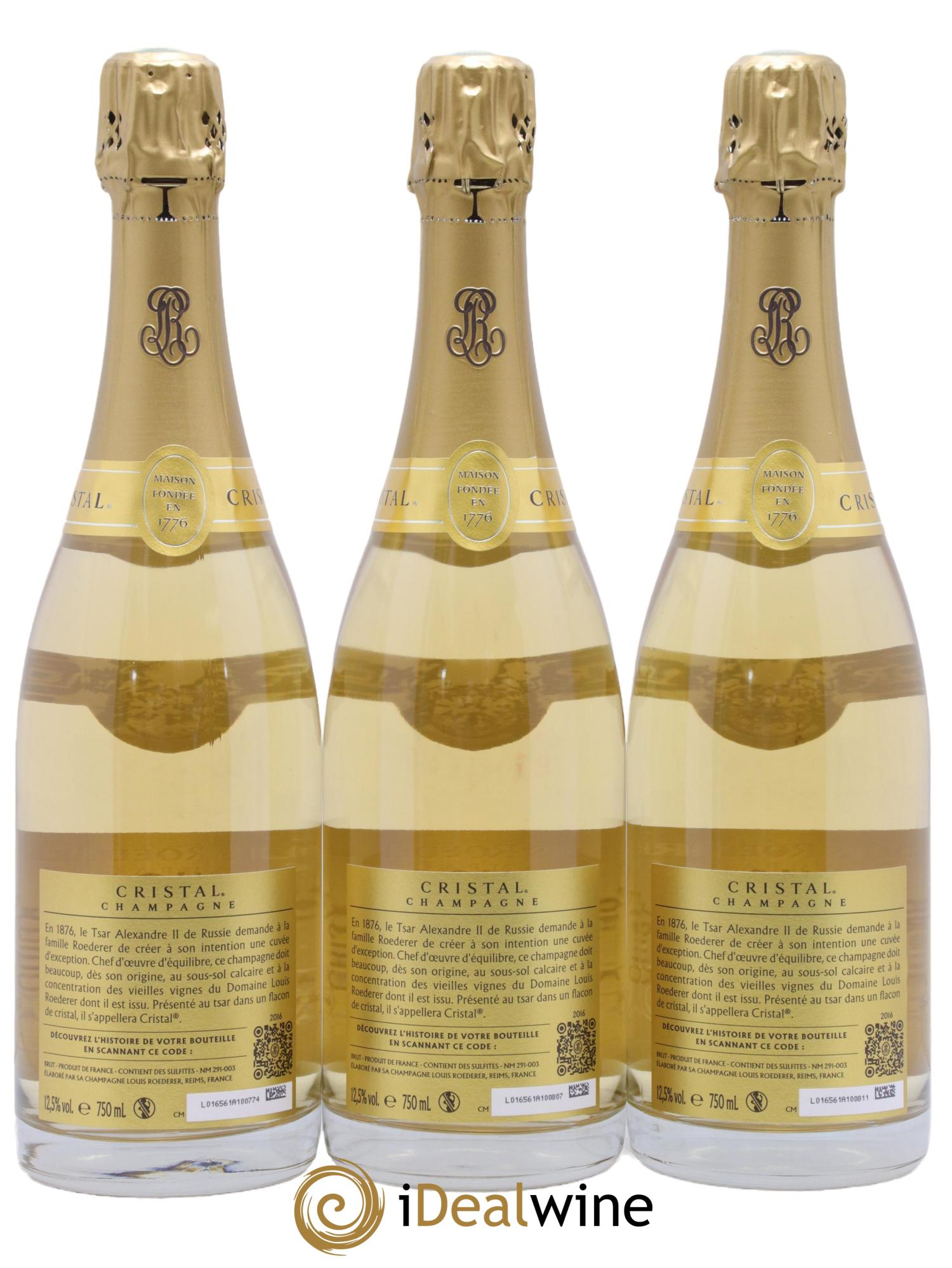 Cristal Louis Roederer 2016 - Lotto di 3 bottiglie - 1