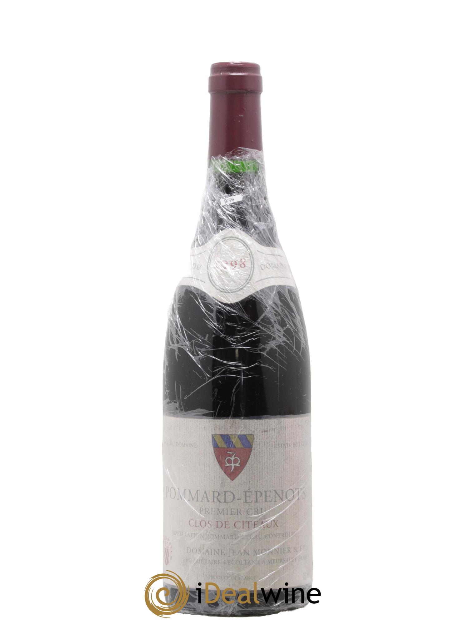 Pommard 1er Cru Epenots Clos de Citeaux Domaine Jean Monnier 1998 - Lot de 1 bouteille - 0