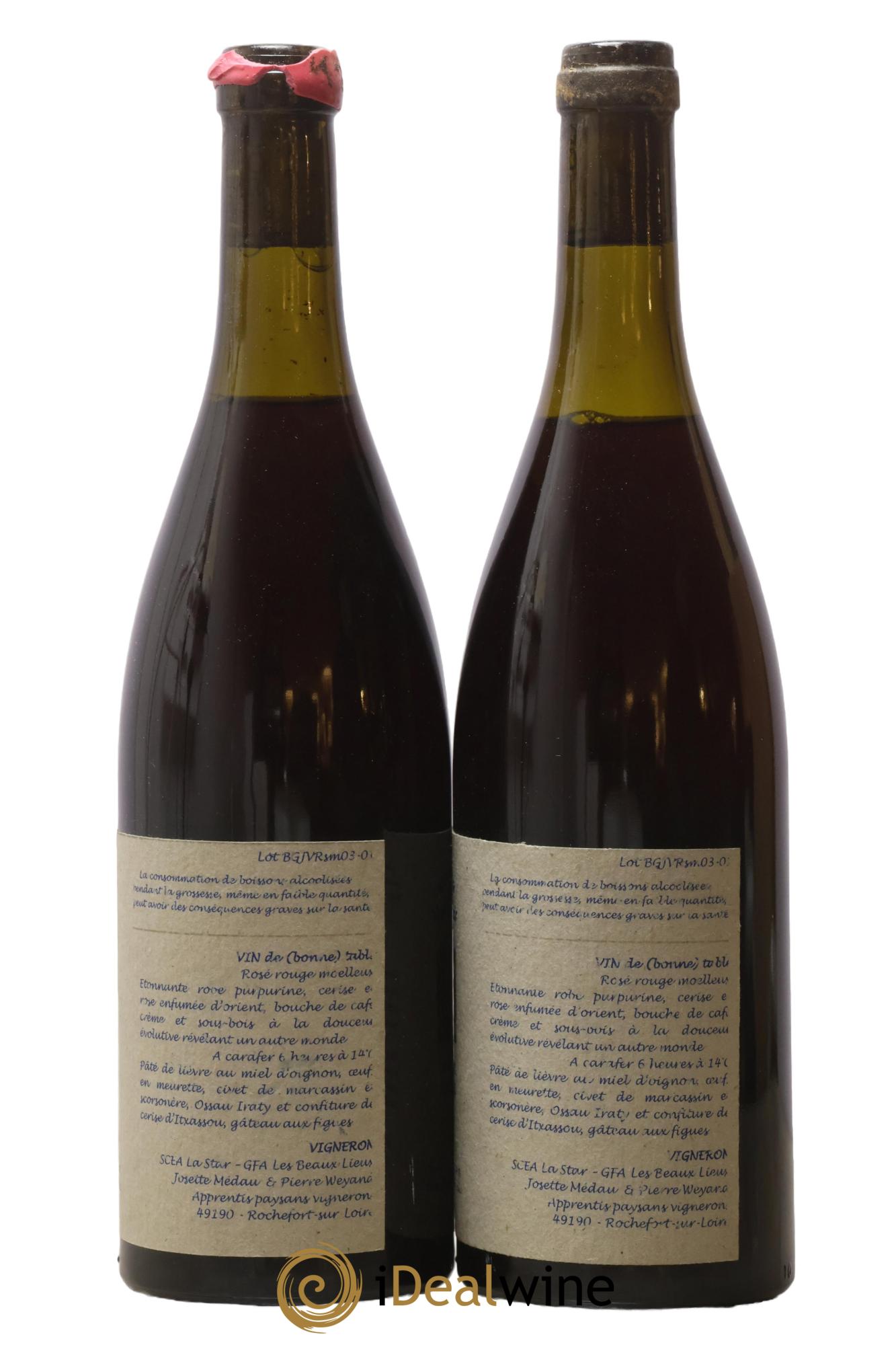 Vin de France Un Vin de Terre Libre comme l'Air Le Clair Obscur…des Gasneries Josette Medau & Pierre Weyand 2003 - Lot of 2 bottles - 1