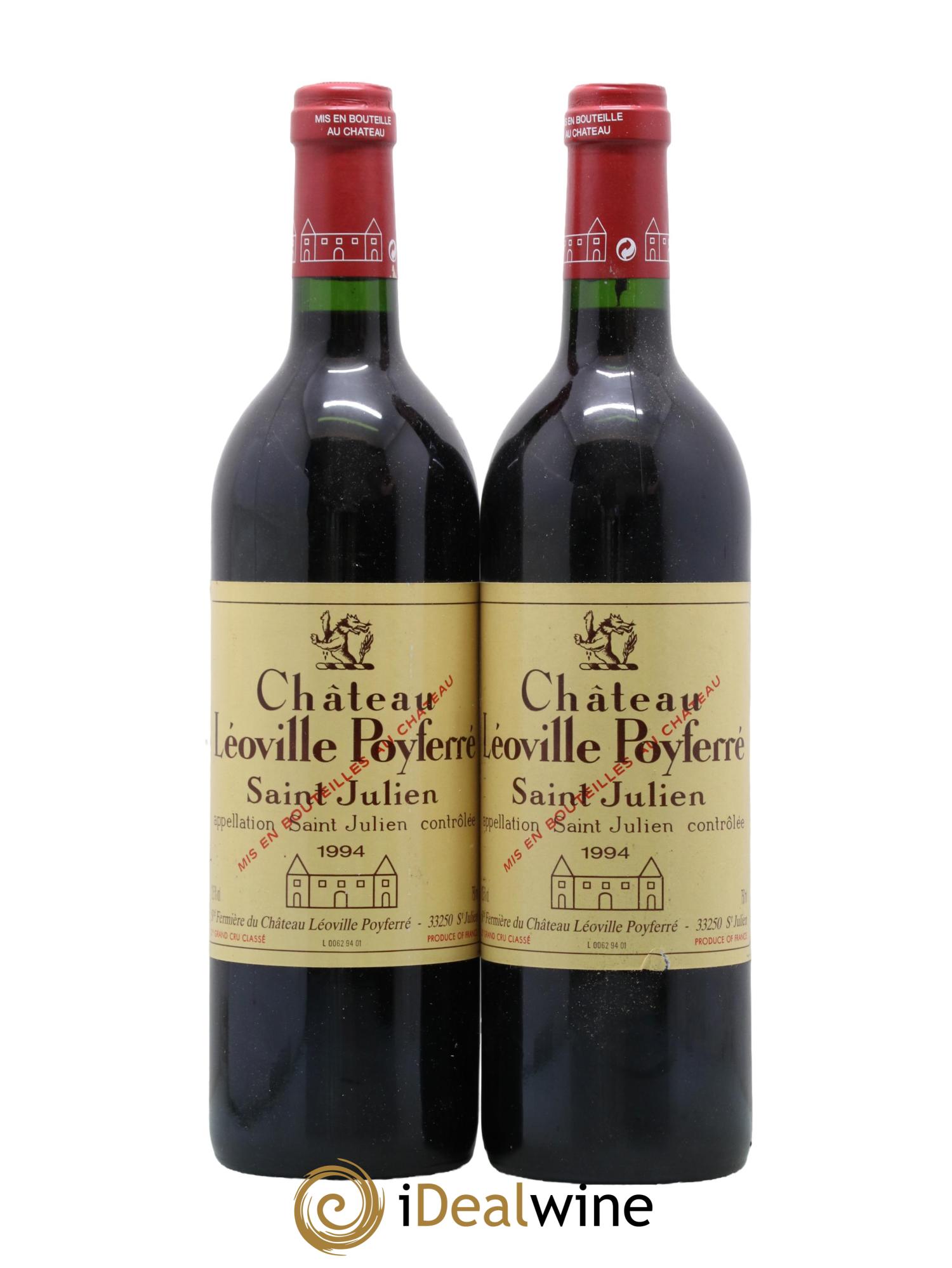 Château Léoville Poyferré 2ème Grand Cru Classé 1994 - Lot de 2 bouteilles - 0