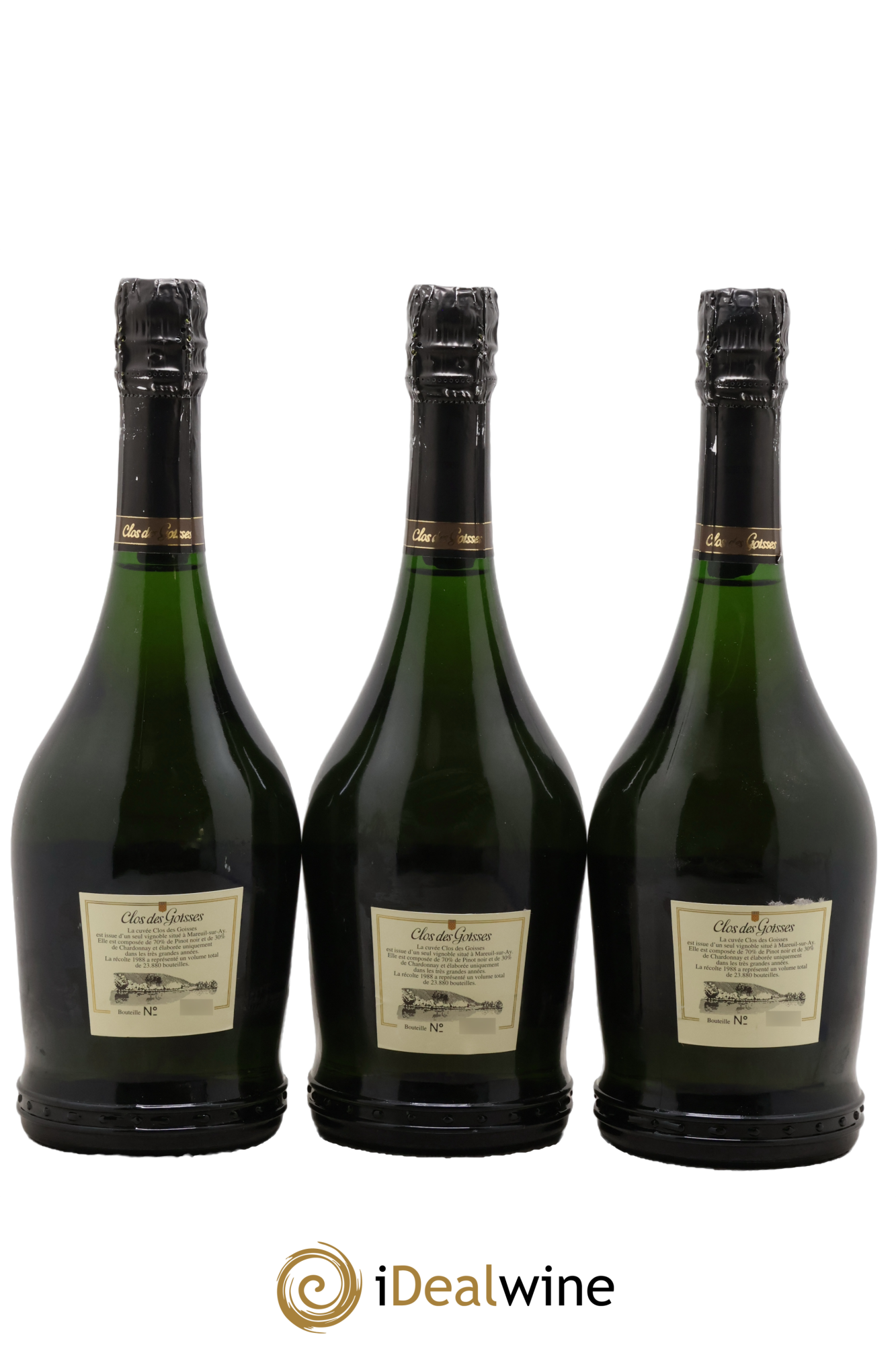 Clos des Goisses Philipponnat 1988 - Lot of 3 bottles - 1