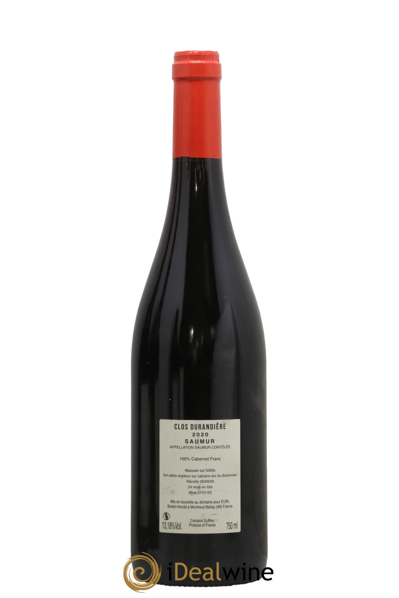 Saumur Clos Durandière Etienne Bodet 2020 - Lot de 1 bouteille - 1