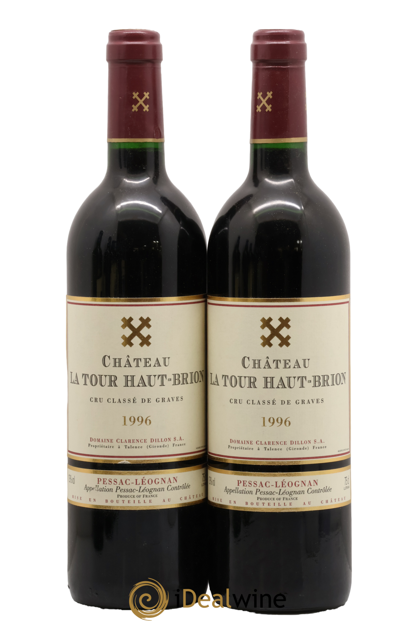 Château la Tour Haut-Brion Cru Classé de Graves 1996 - Lote de 2 botellas - 0