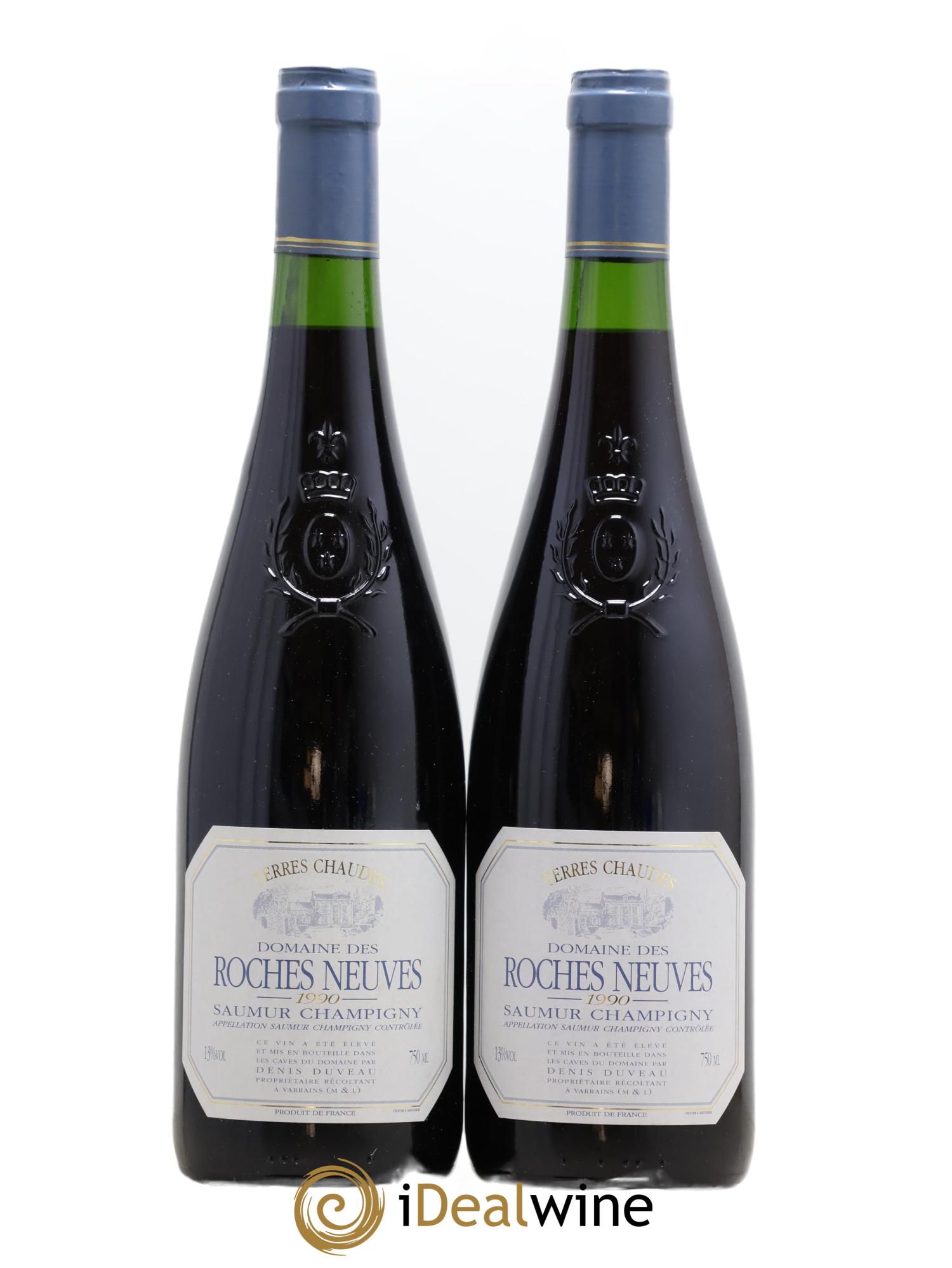 Saumur-Champigny Terres Chaudes Domaine Des Roches Neuves Denis Duveau 1990 - Lot de 2 bouteilles - 0