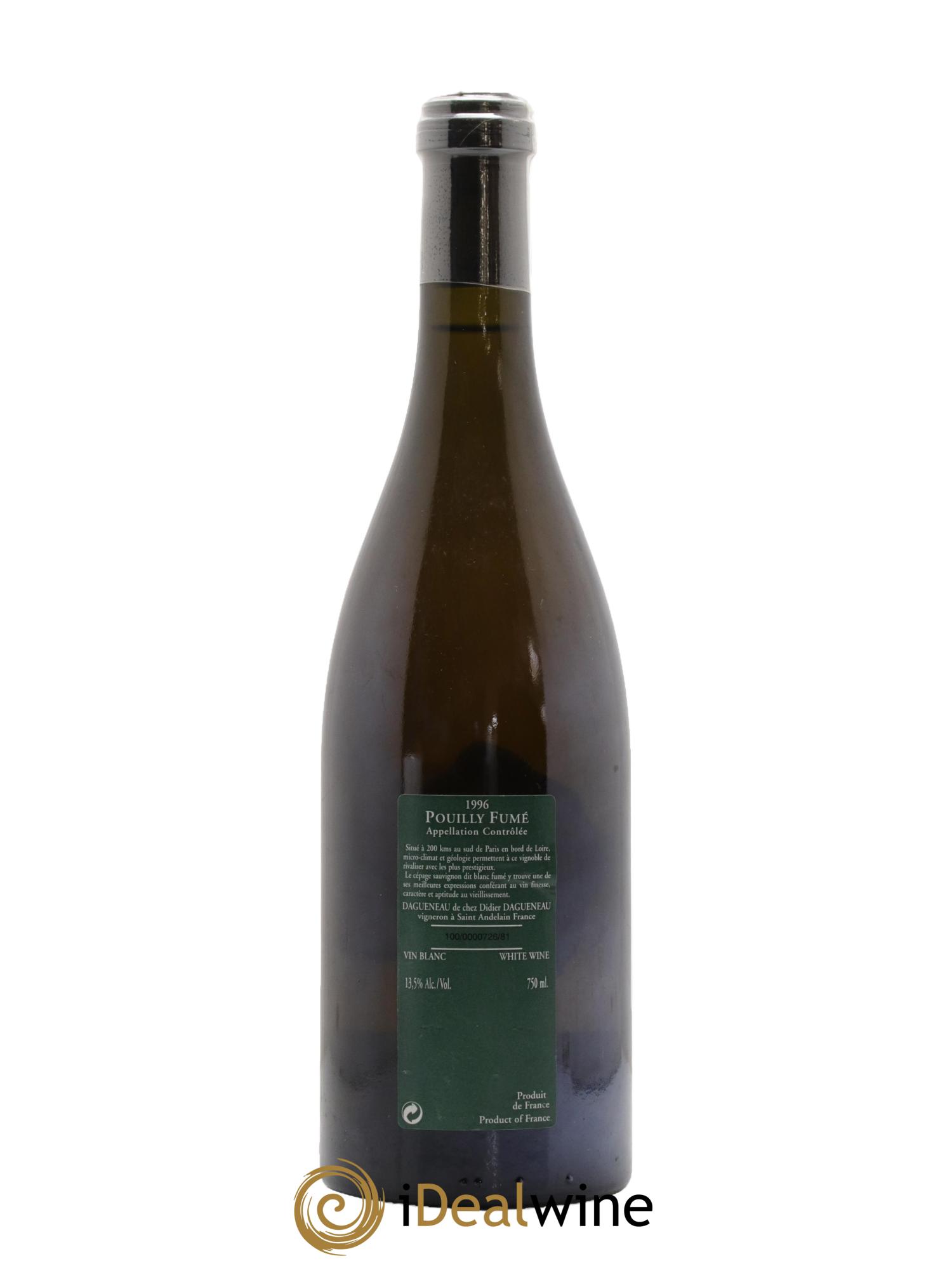 Vin de France (anciennement Pouilly-Fumé) Silex Dagueneau (Domaine Didier - Louis-Benjamin) 1996 - Lot of 1 bottle - 1