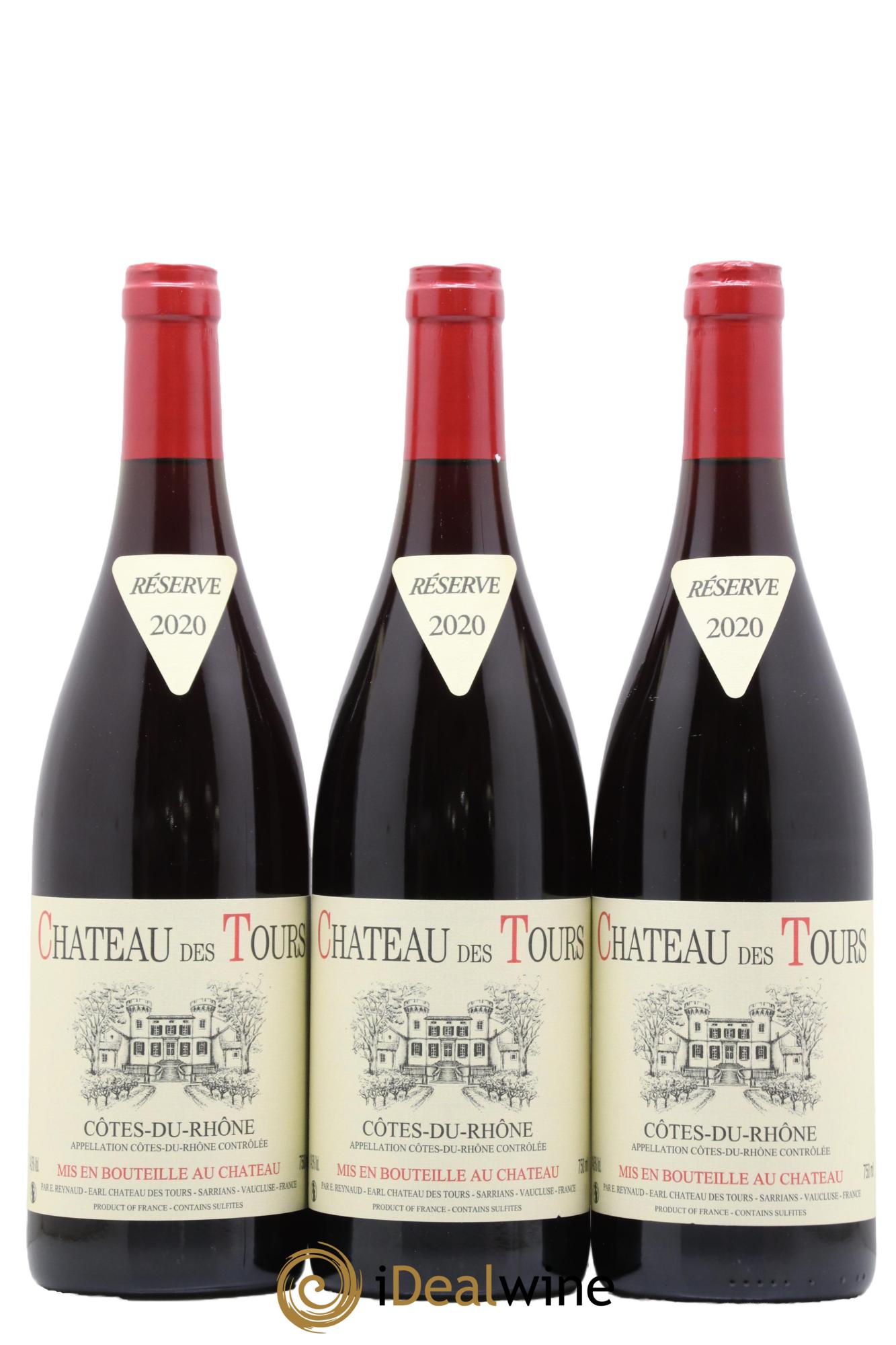 Côtes-du-Rhône Château des Tours Emmanuel Reynaud 2020 - Lot de 3 bouteilles - 0